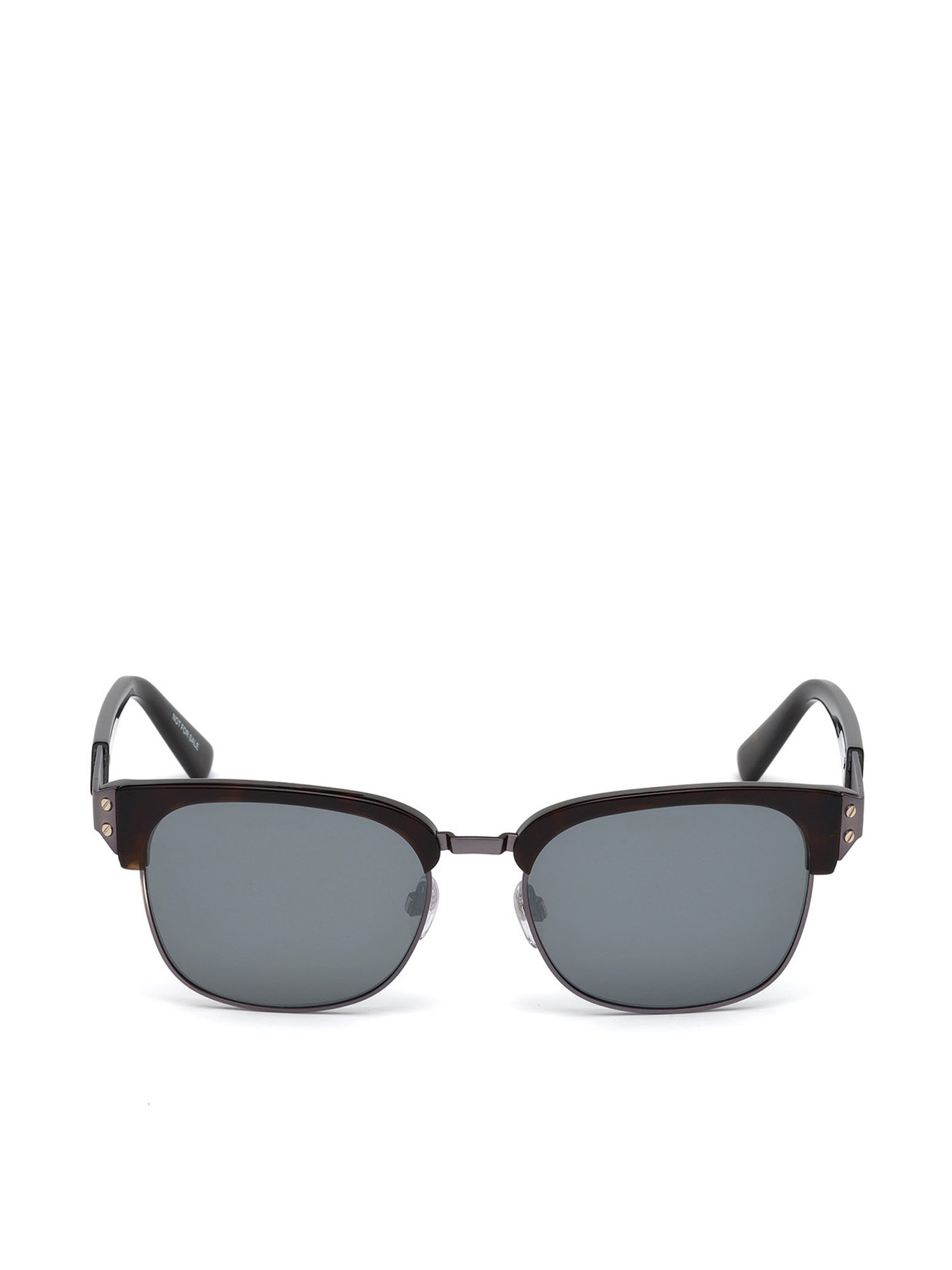 Diesel - DL0235, Unisex's Iconic metal bridge eyewear in Brown - 1