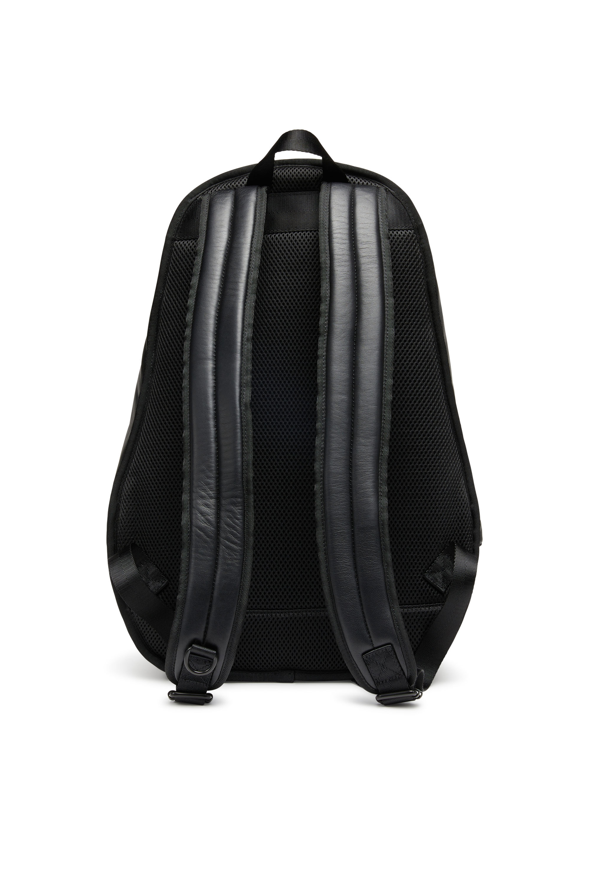 Diesel - RAVE BACKPACK, Man's Rave-Leather backpack with metal D in Black - 2