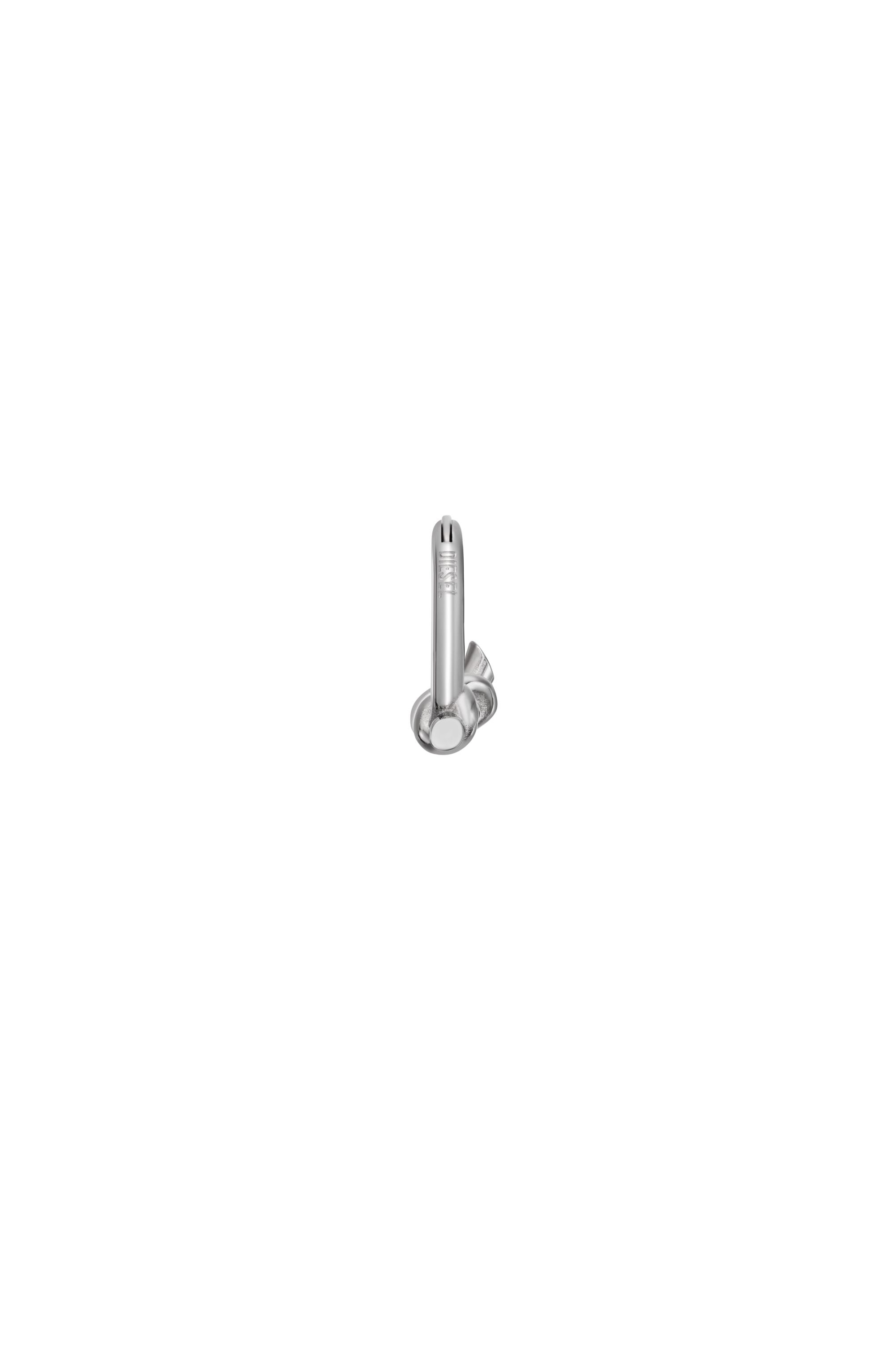 Diesel - DX1447, Unisex's Stainless Steel single hoop knot earring in Silver - 2