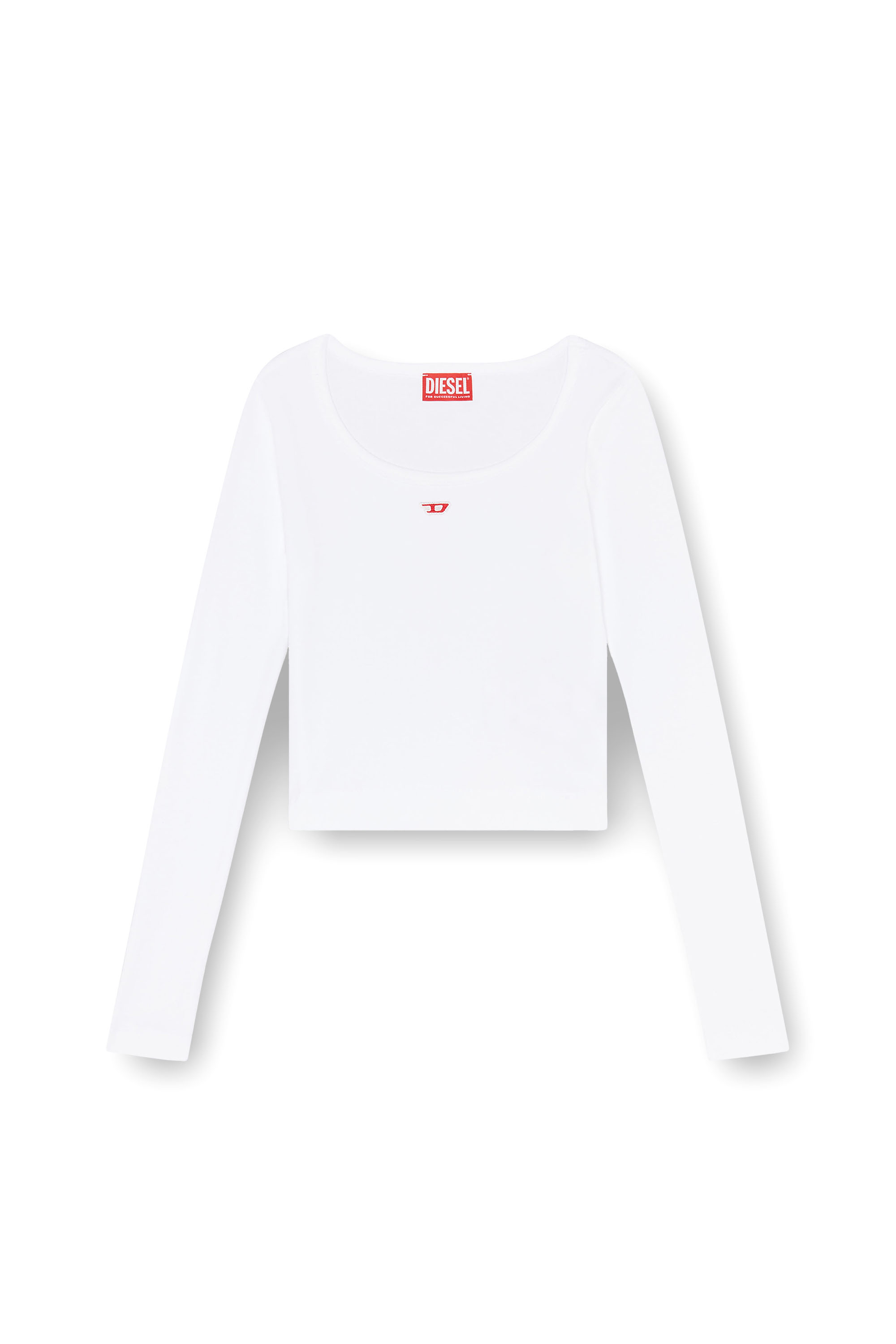 Diesel - T-BALLET-D, Woman's Long-sleeve top with D logo in White - 3