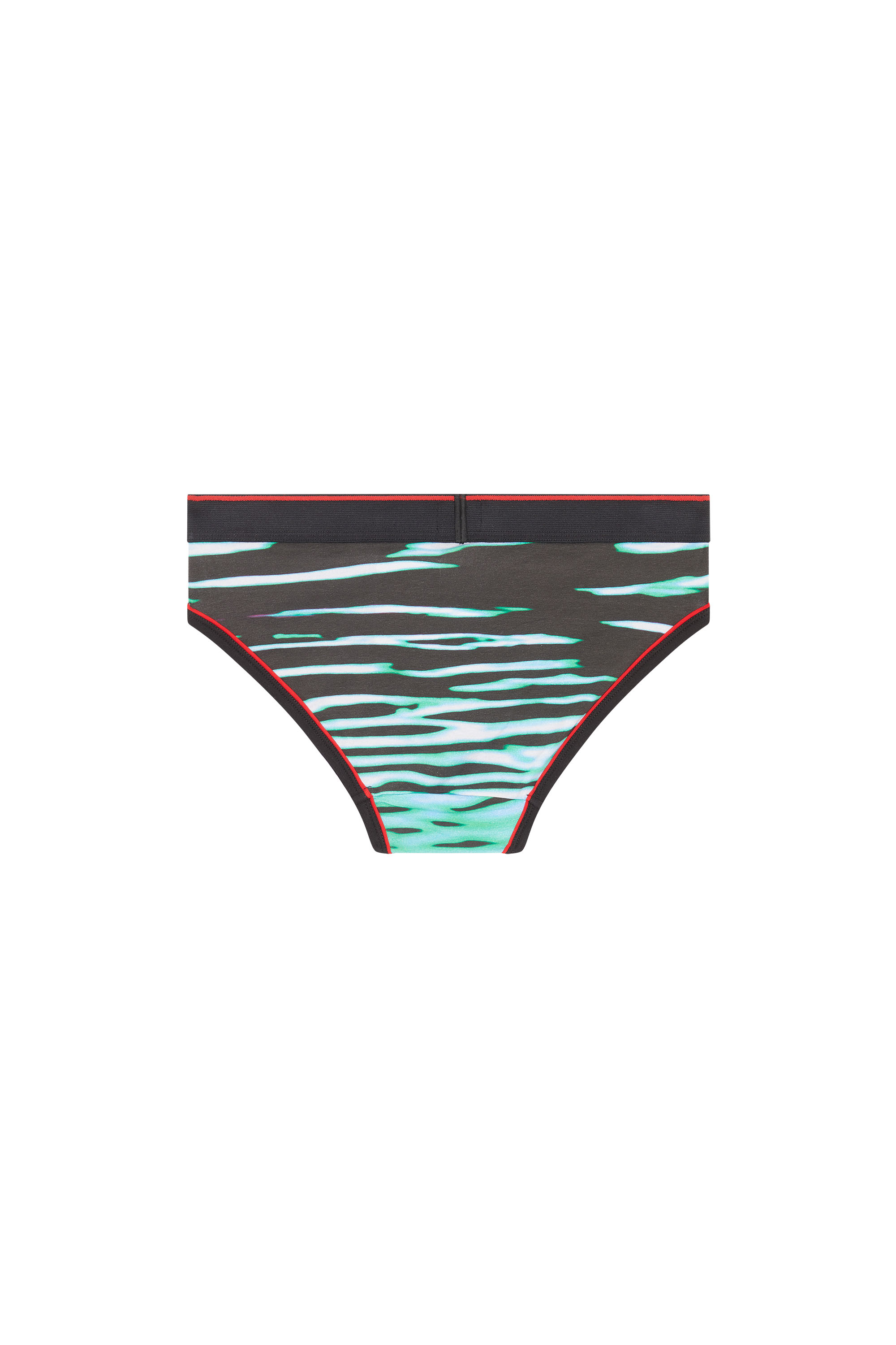 Diesel - UMBR-ANDRE, Man's Briefs with neon wavy water print in Black/Green - 2