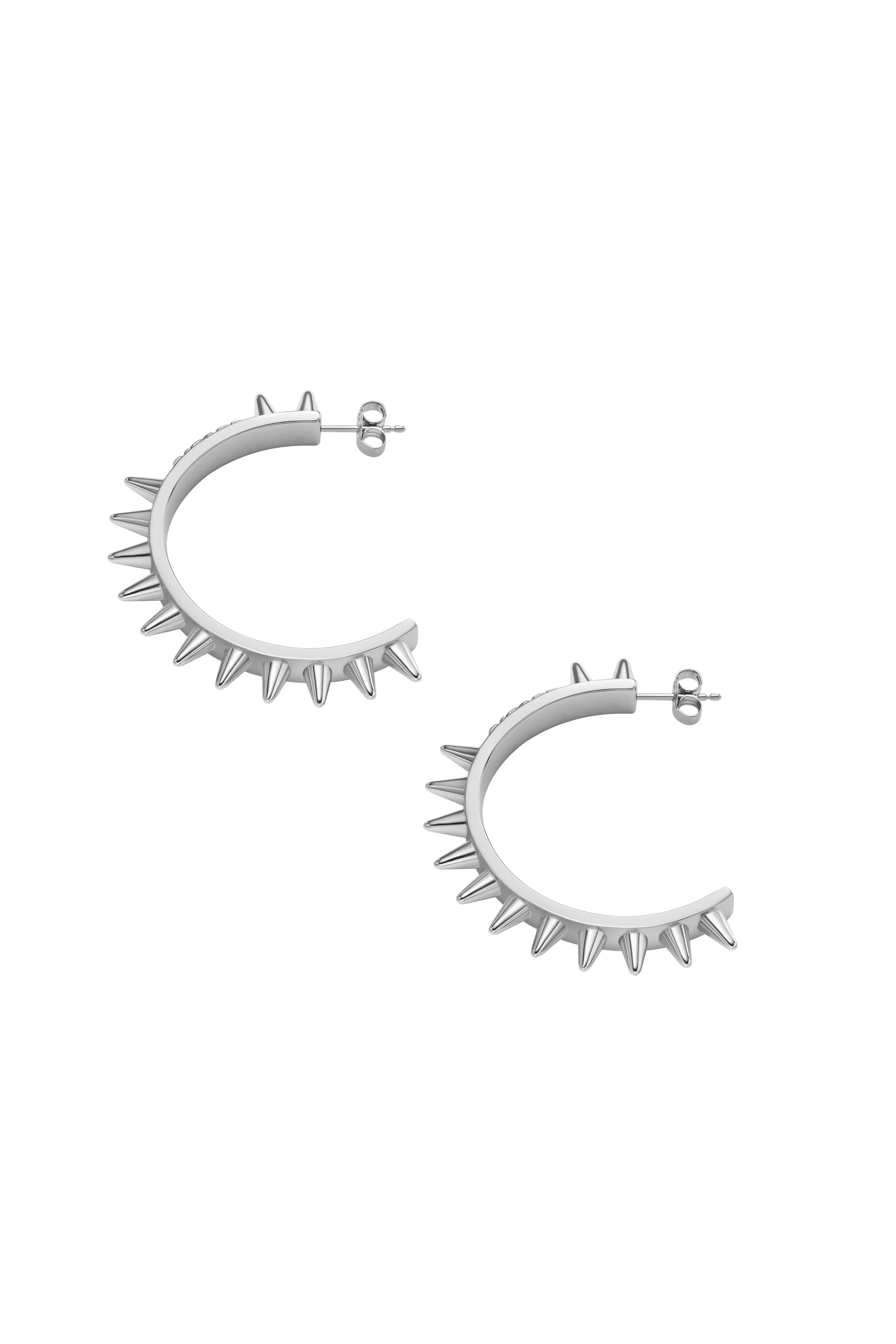 Diesel - DX1451, Unisex's Stainless Steel Hoop Earrings in Silver - 1