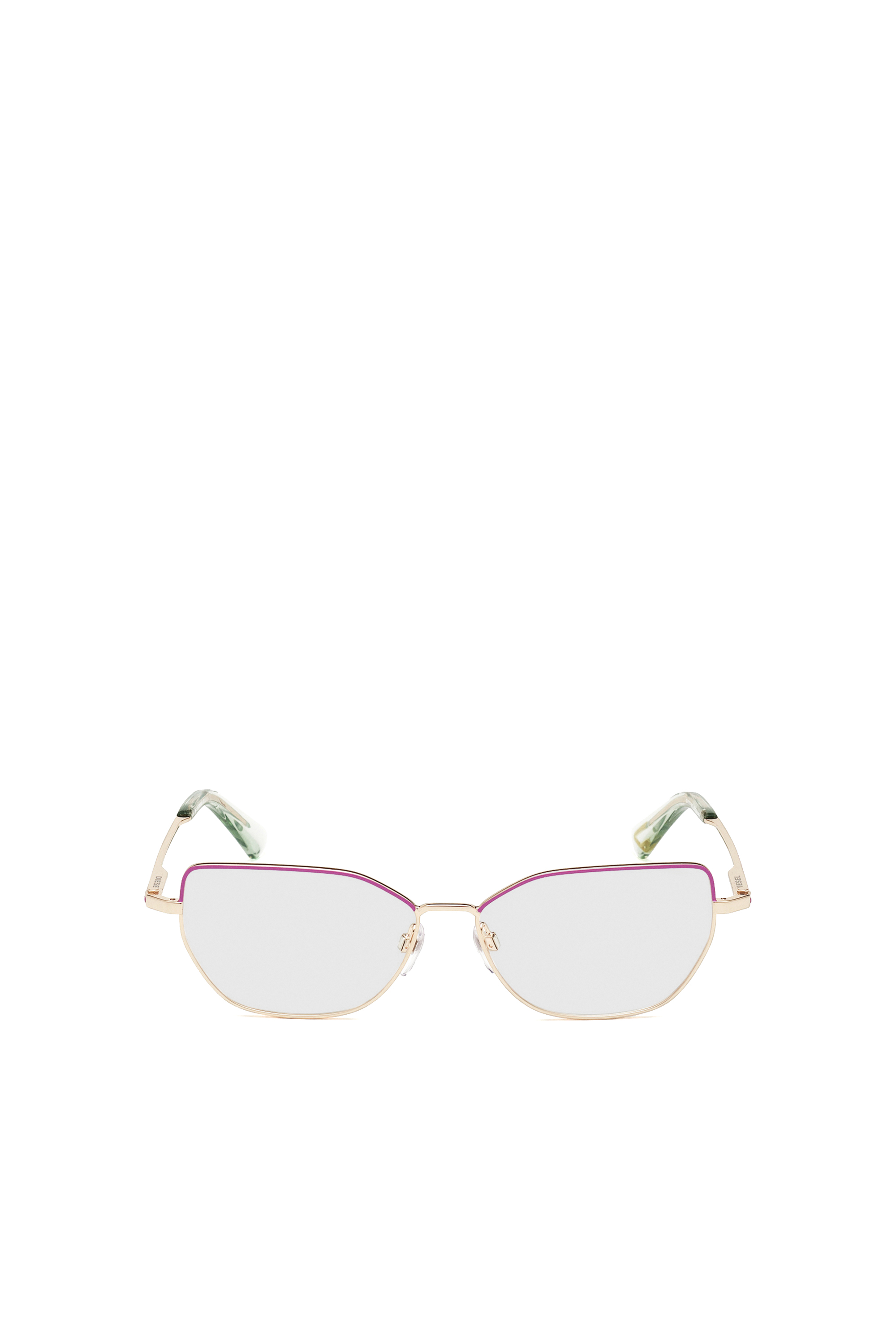 Diesel - DL5355, Woman's Metal cat-eye eyeglasses in Pink - 1