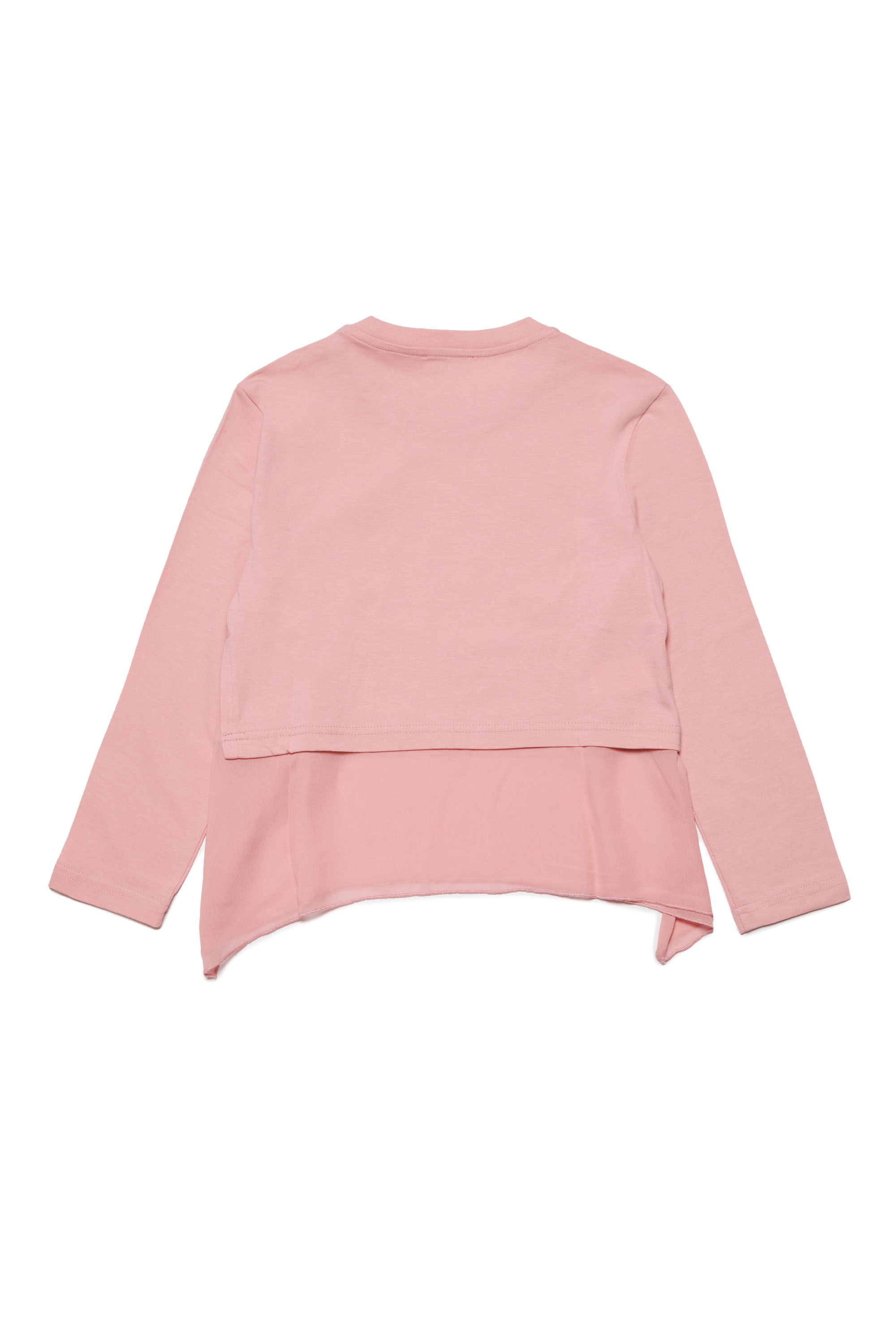 Diesel - TILLETTE, Woman's Long-sleeve T-shirt with chiffon flounce in Pink - 2