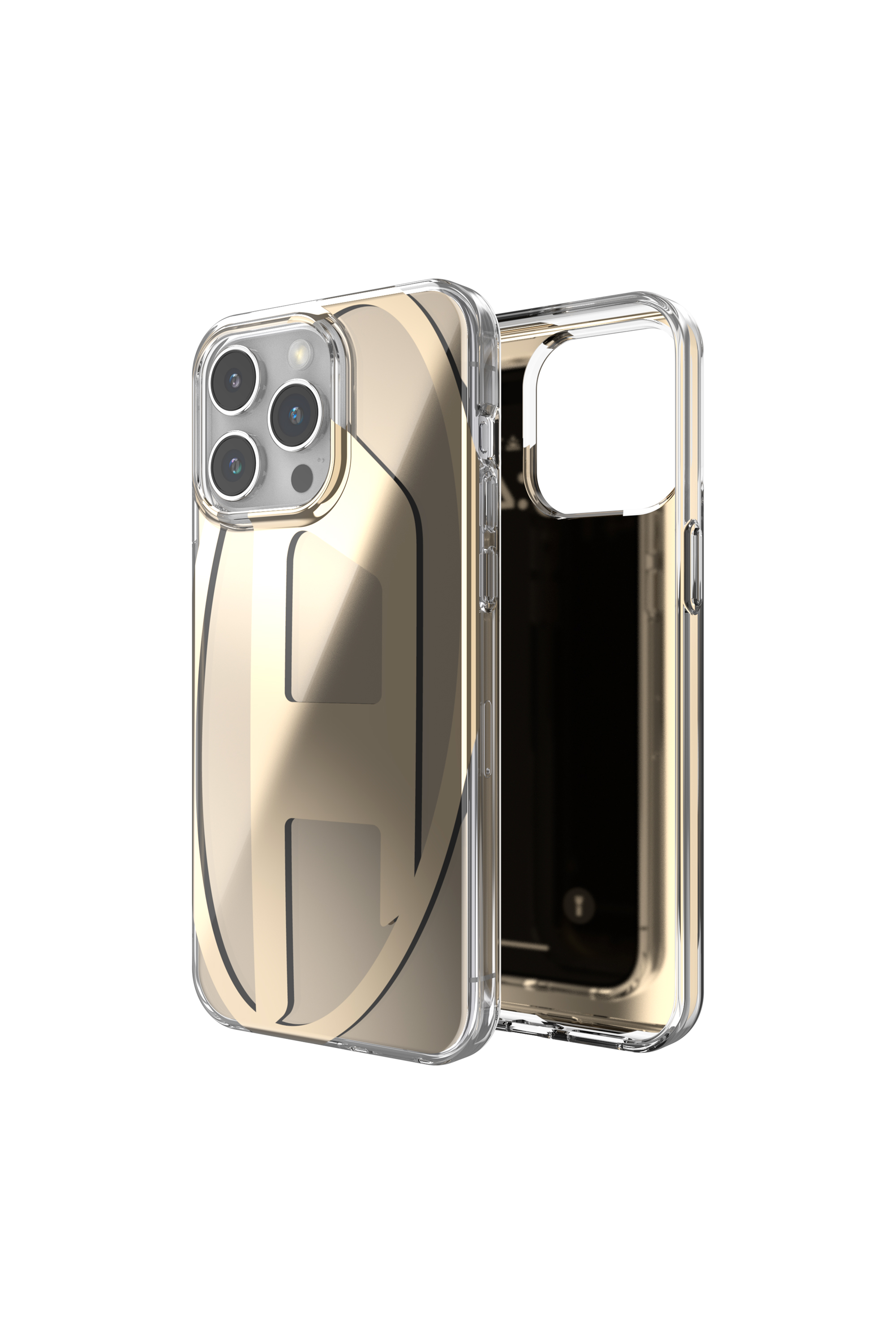 Diesel - 54091 MOULDED CASE, Unisex's Oval D case iP15 Pro Max in Gold - 1