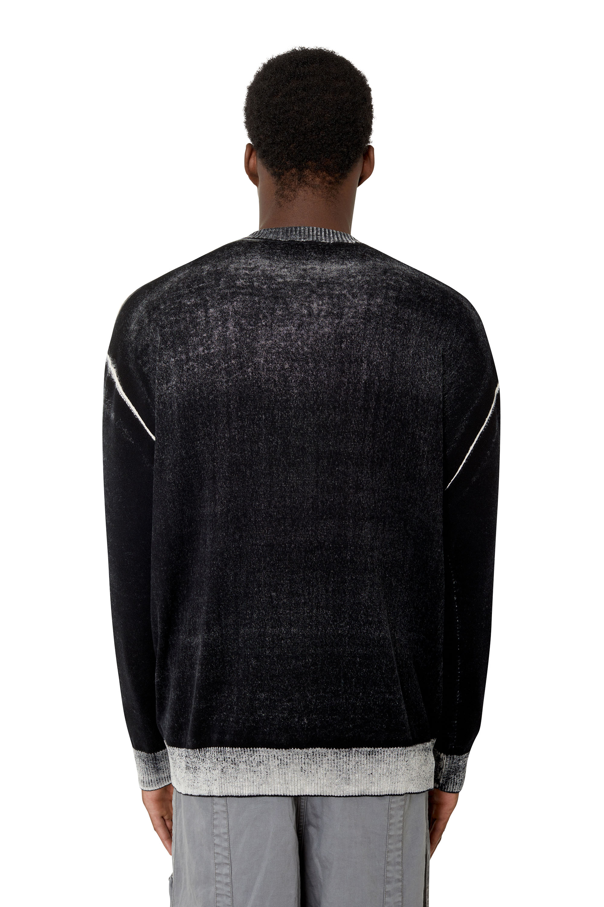 Diesel - K-LARENCE CARDIGAN, Man's Treated cardigan with DSL logo in Black - 4