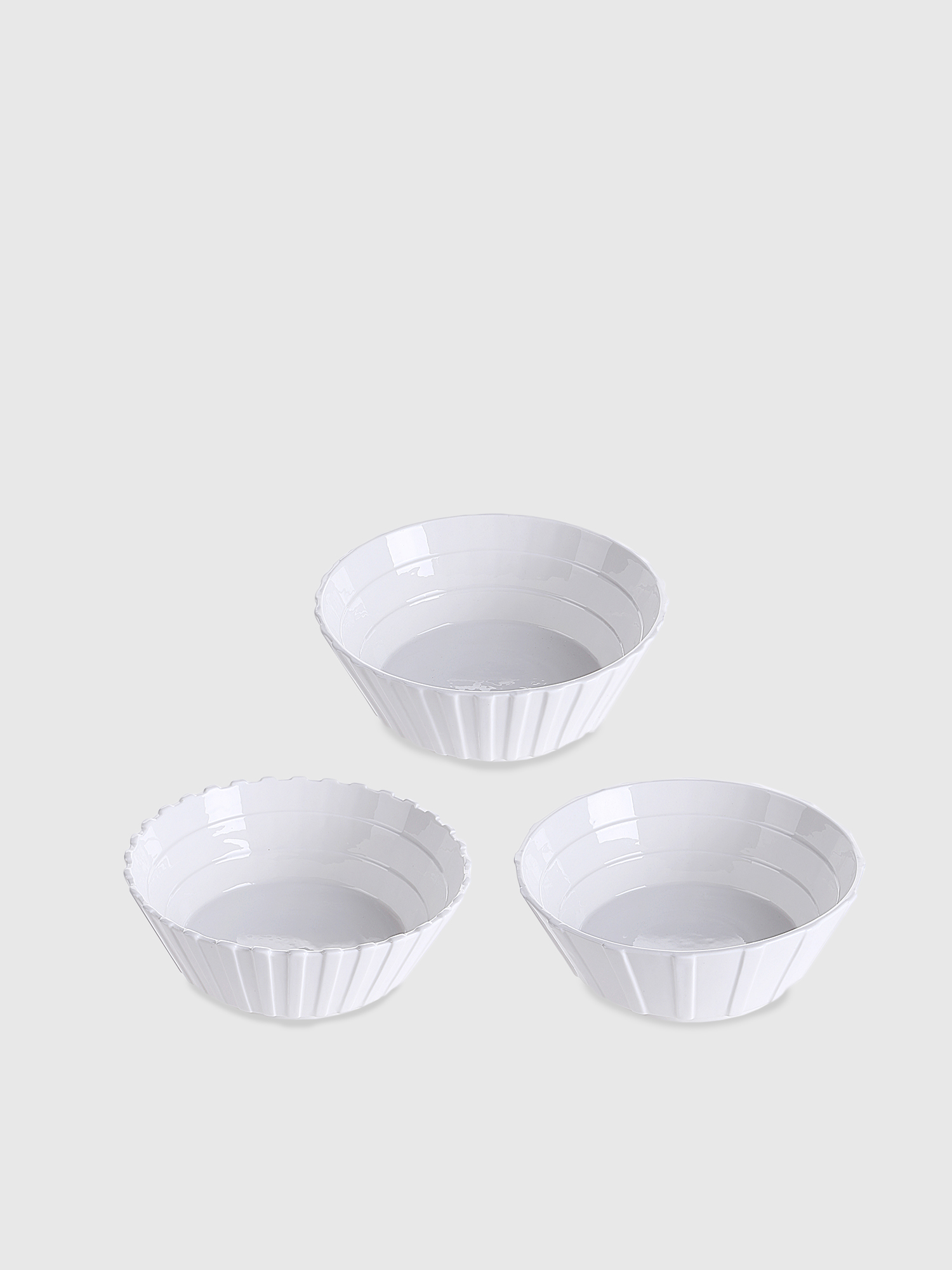 Diesel - 10912 MACHINE COLLEC, Unisex's Classic porcelain fruit bowls, set of 3 in White - 1