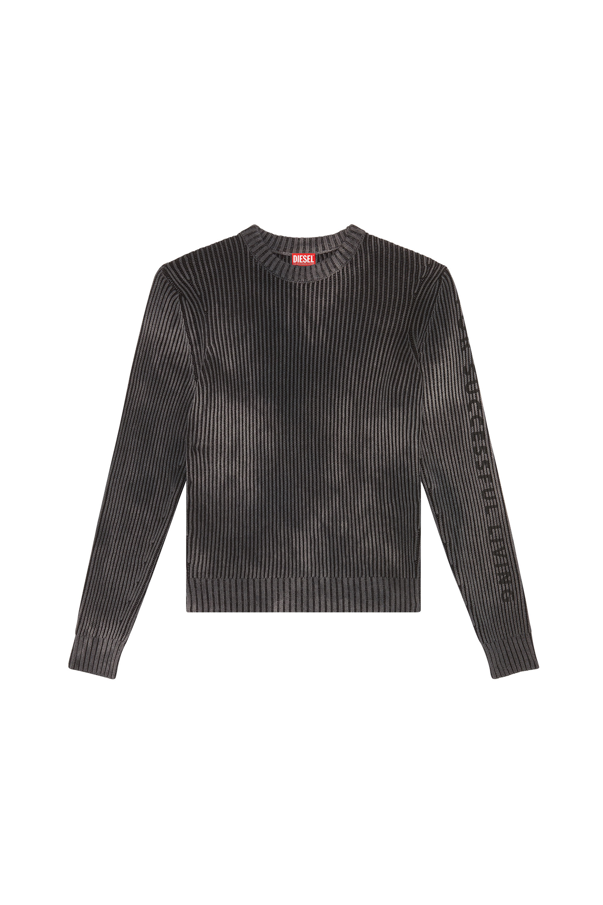 Diesel - K-ALIMNIA, Man's Cotton pullover with bad-dye effect in Black - 3