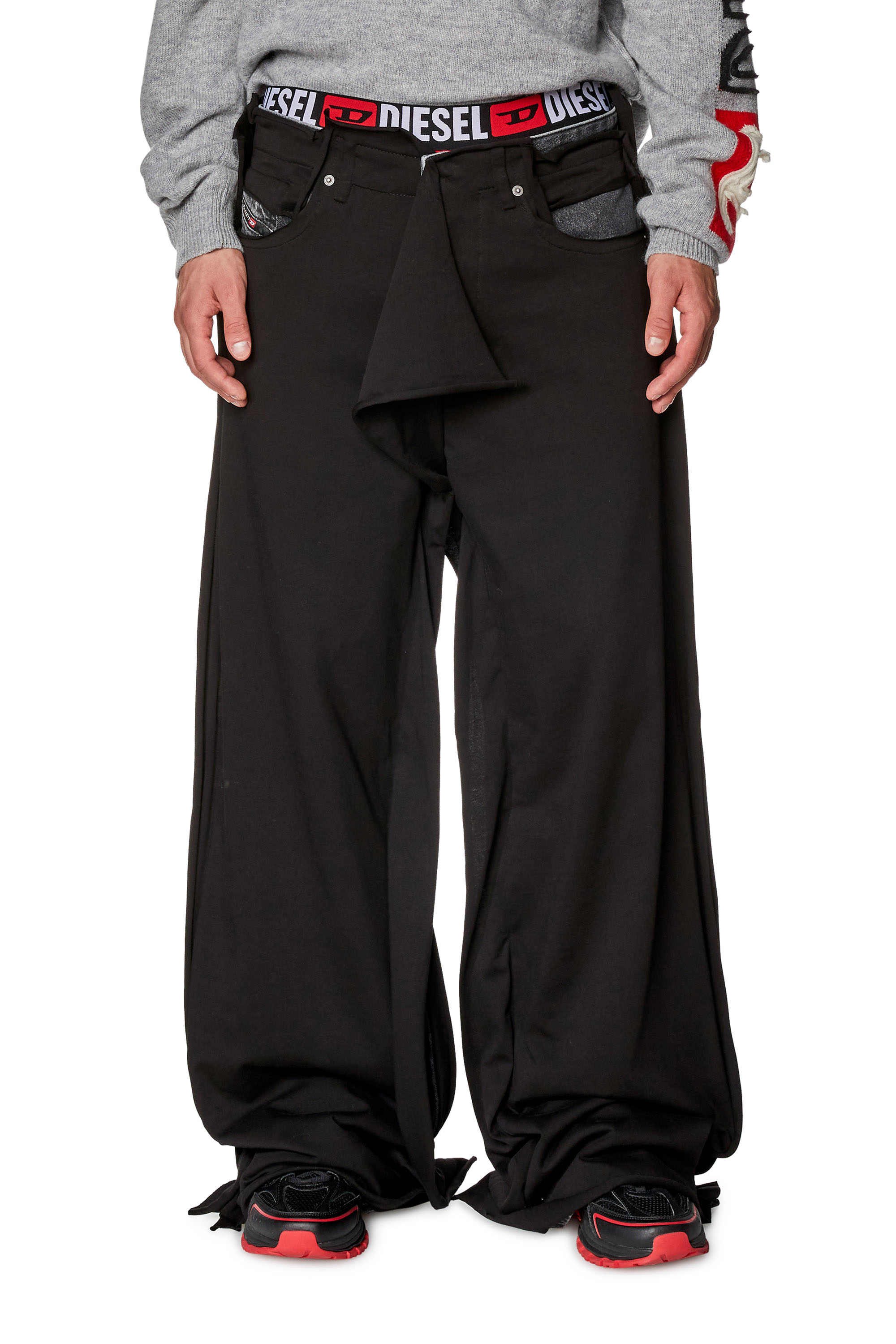 Diesel - Man's Straight Jeans D-Rise 0HLAB, Black/Dark grey - 1