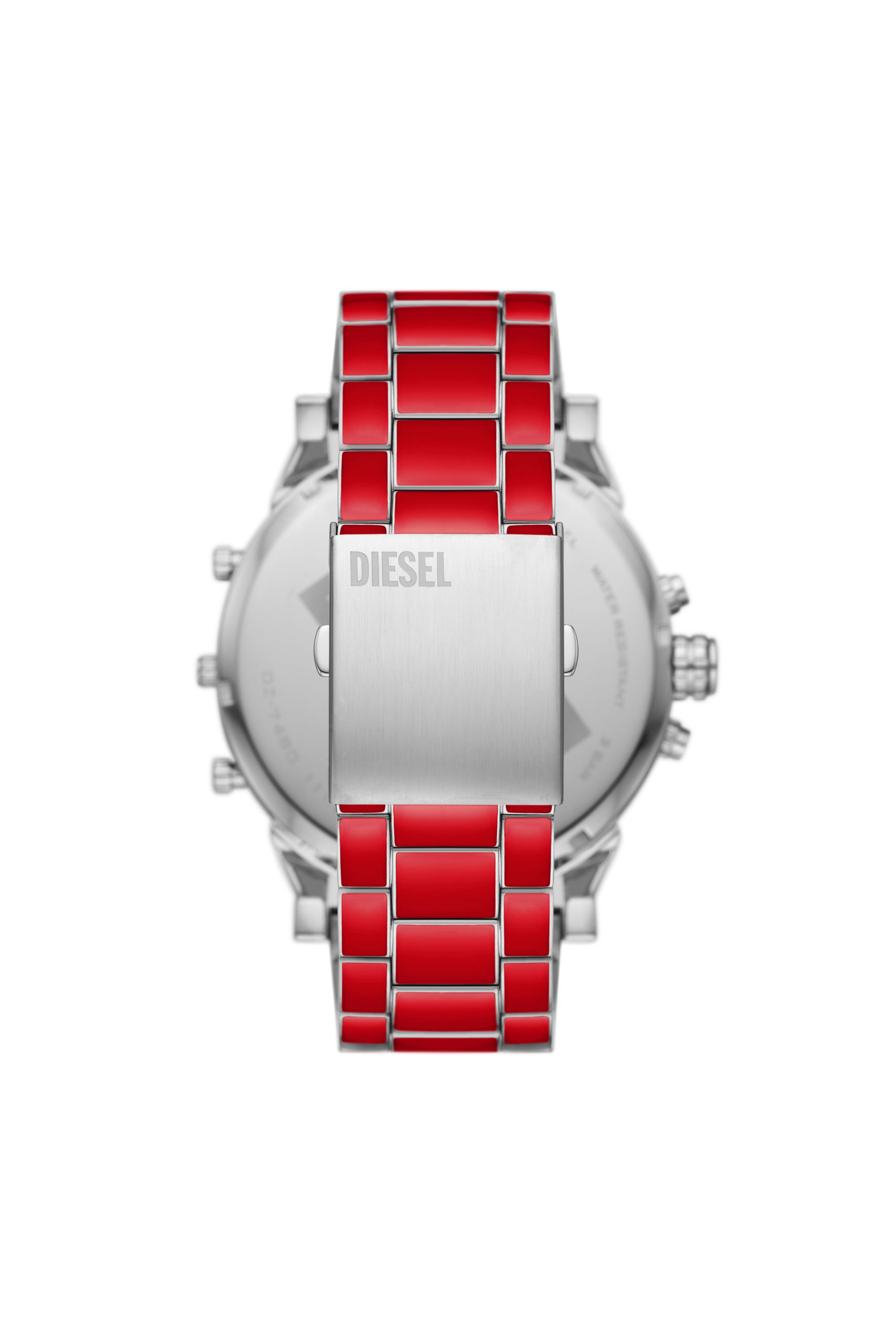 Diesel - DZ7480, Man's Mr. Daddy 2.0 red enamel and stainless steel watch in Red - 2
