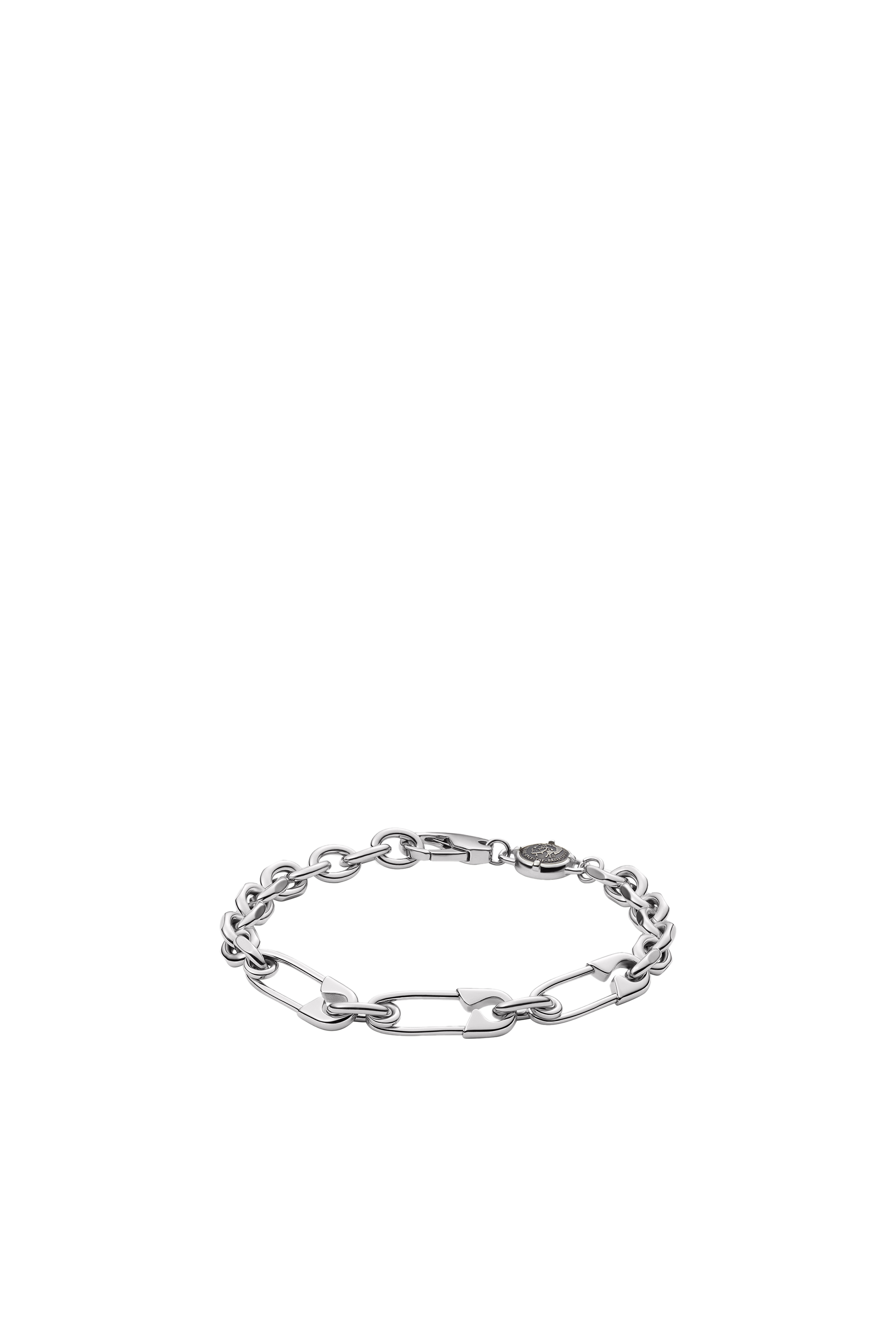 Diesel - DX1302, Man's Stainless steel safety pin bracelet in Silver - 1