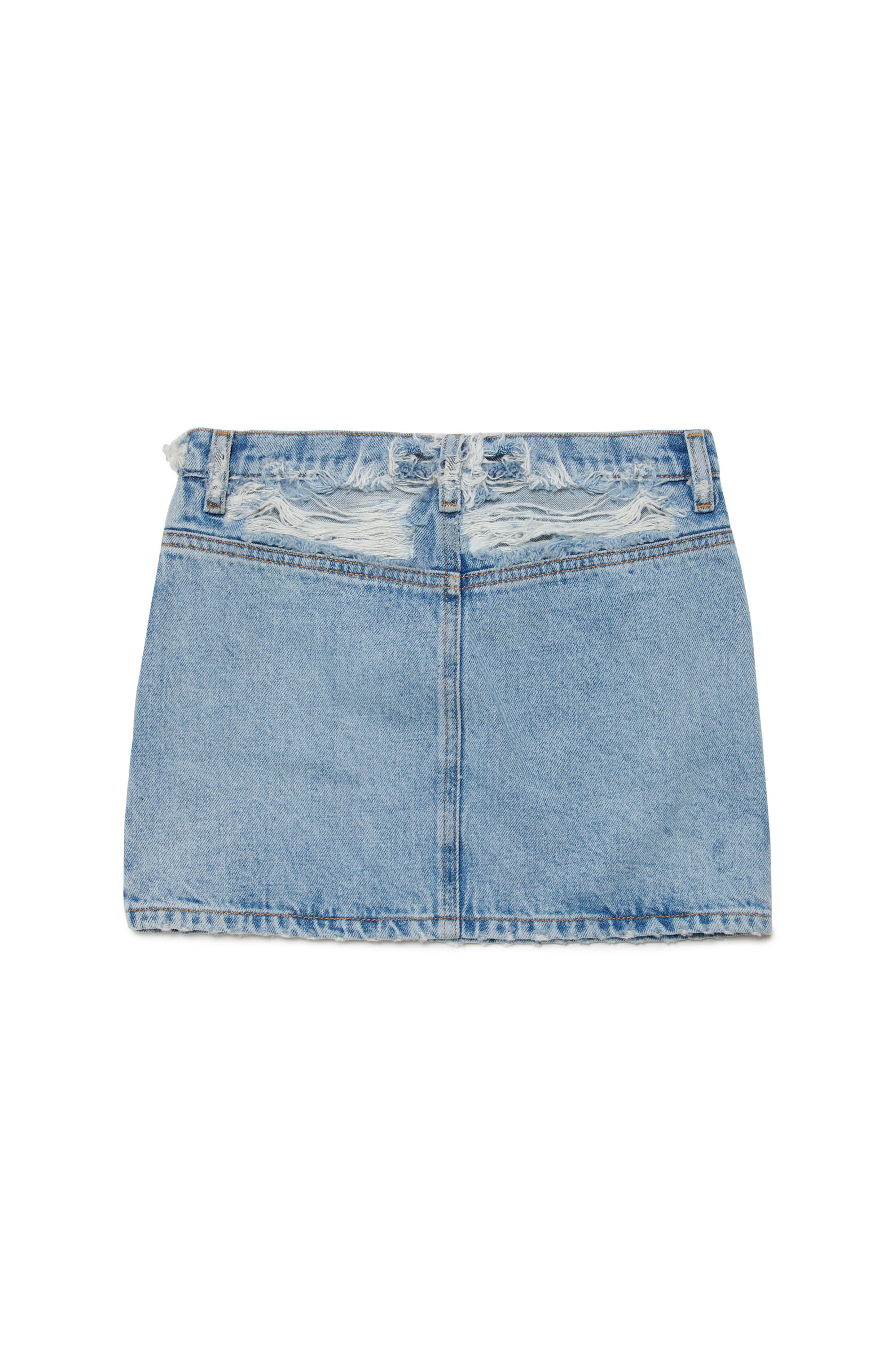 Diesel - GERON-S3-J, Woman's Short skirt in destroyed denim in Light Blue - 2