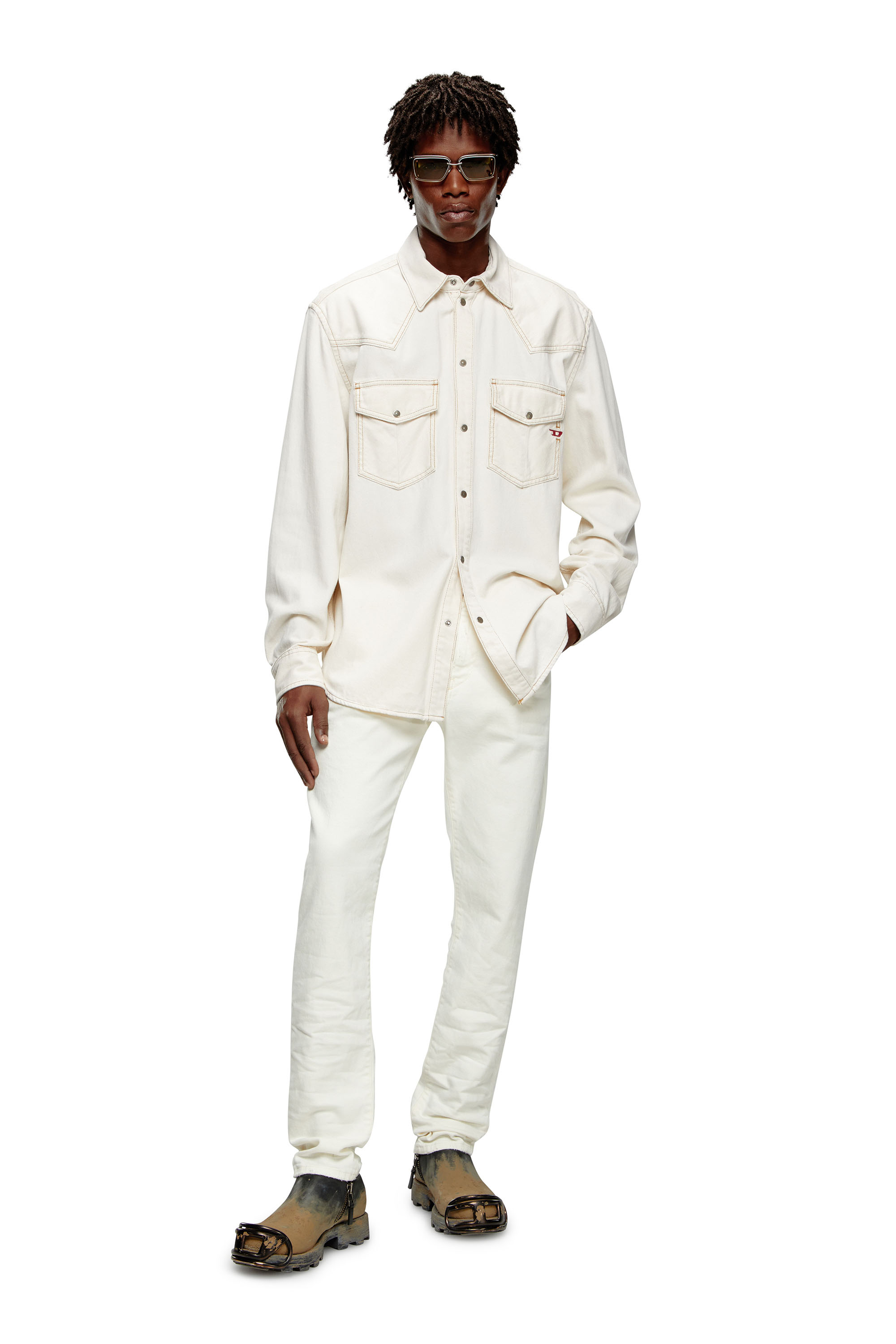 Diesel - Man's Slim Jeans 2019 D-Strukt 09I15, White - 2