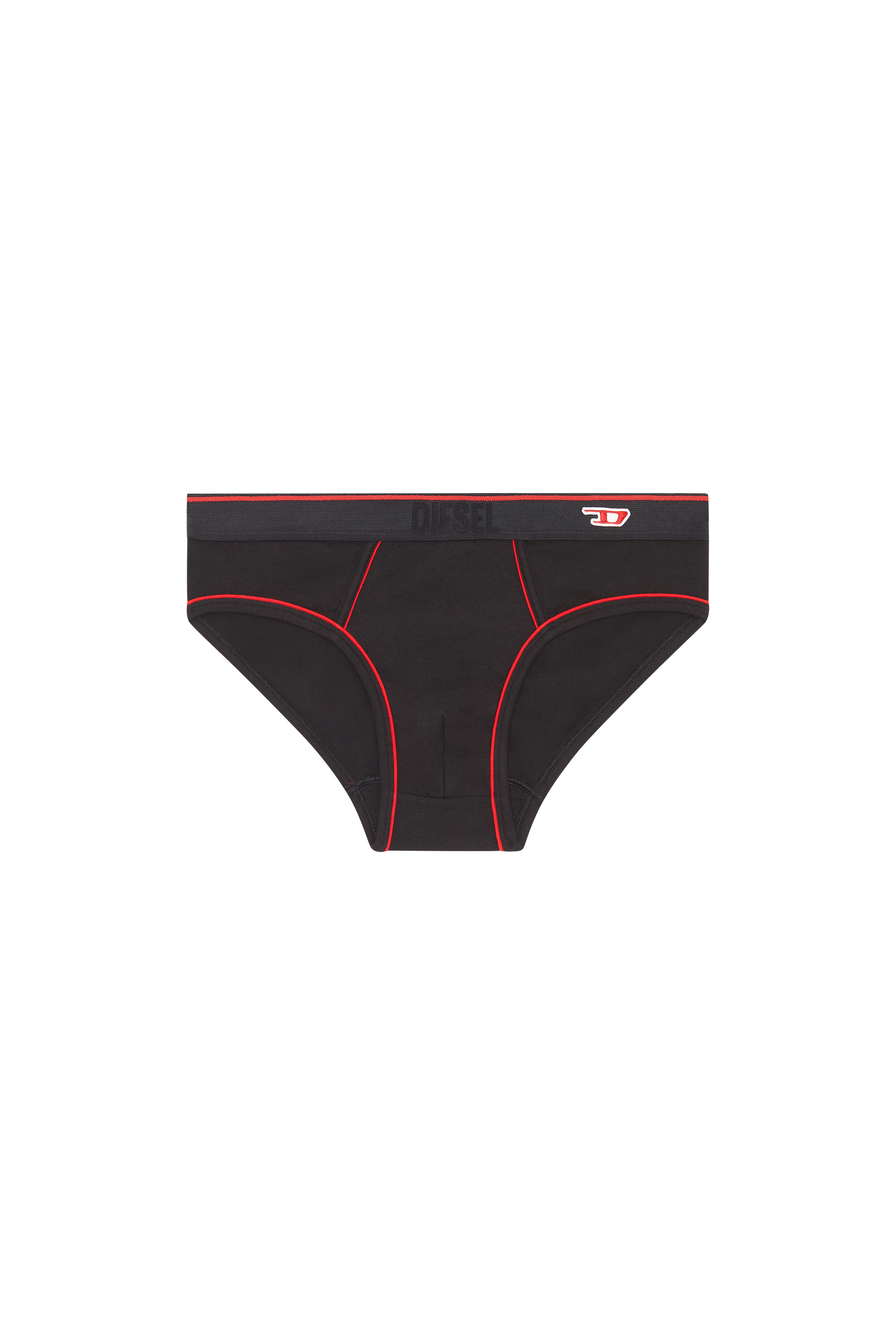 Diesel - UMBR-ANDRE, Man's Briefs with D logo patch in Black - 1