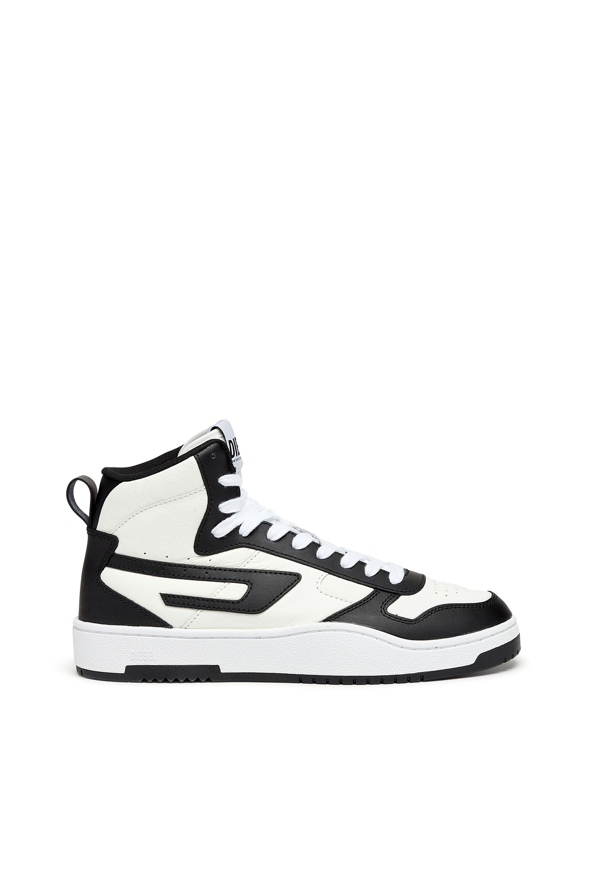 Diesel - S-UKIYO V2 MID, Man's S-Ukiyo V2 Mid - High-top sneakers with D branding in White/Black - 1