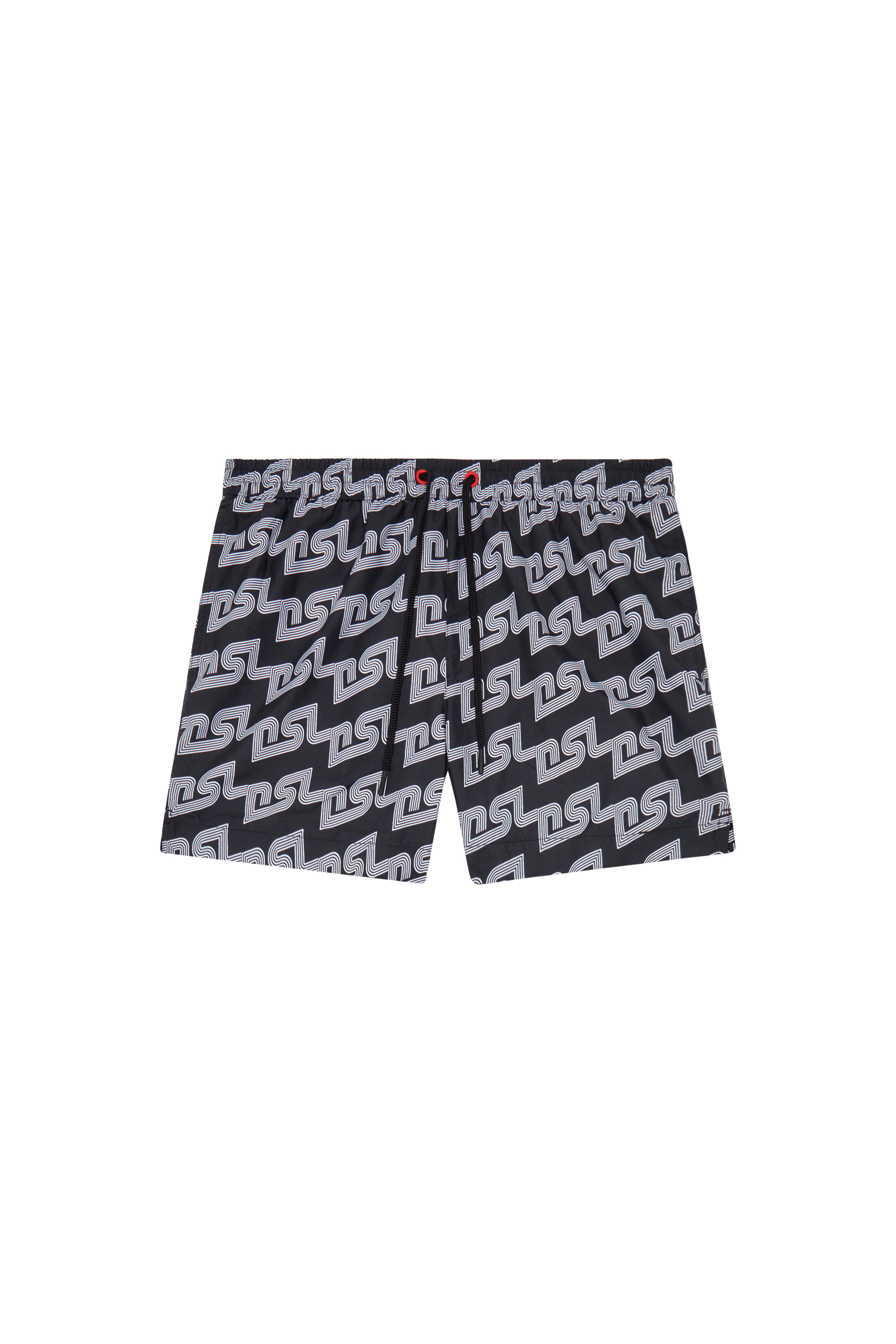 Diesel - BMBX-KEN-37, Man's Mid-length swim shorts with DSL print in Black - 4