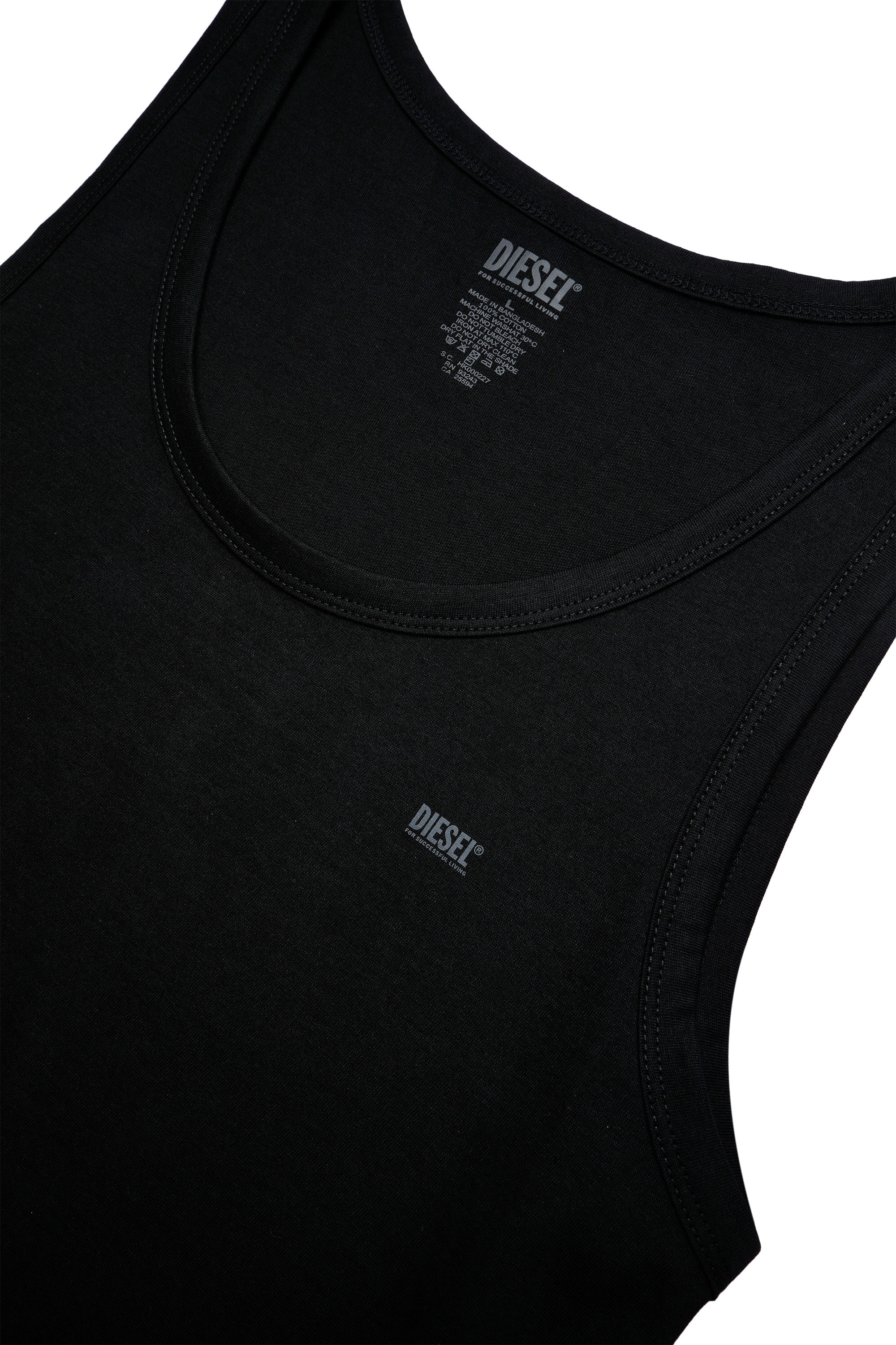 Diesel - UMTK-JOHNNY-TUBE-TWOPACK, Man's Two-pack of tank tops with logo print in Black - 4