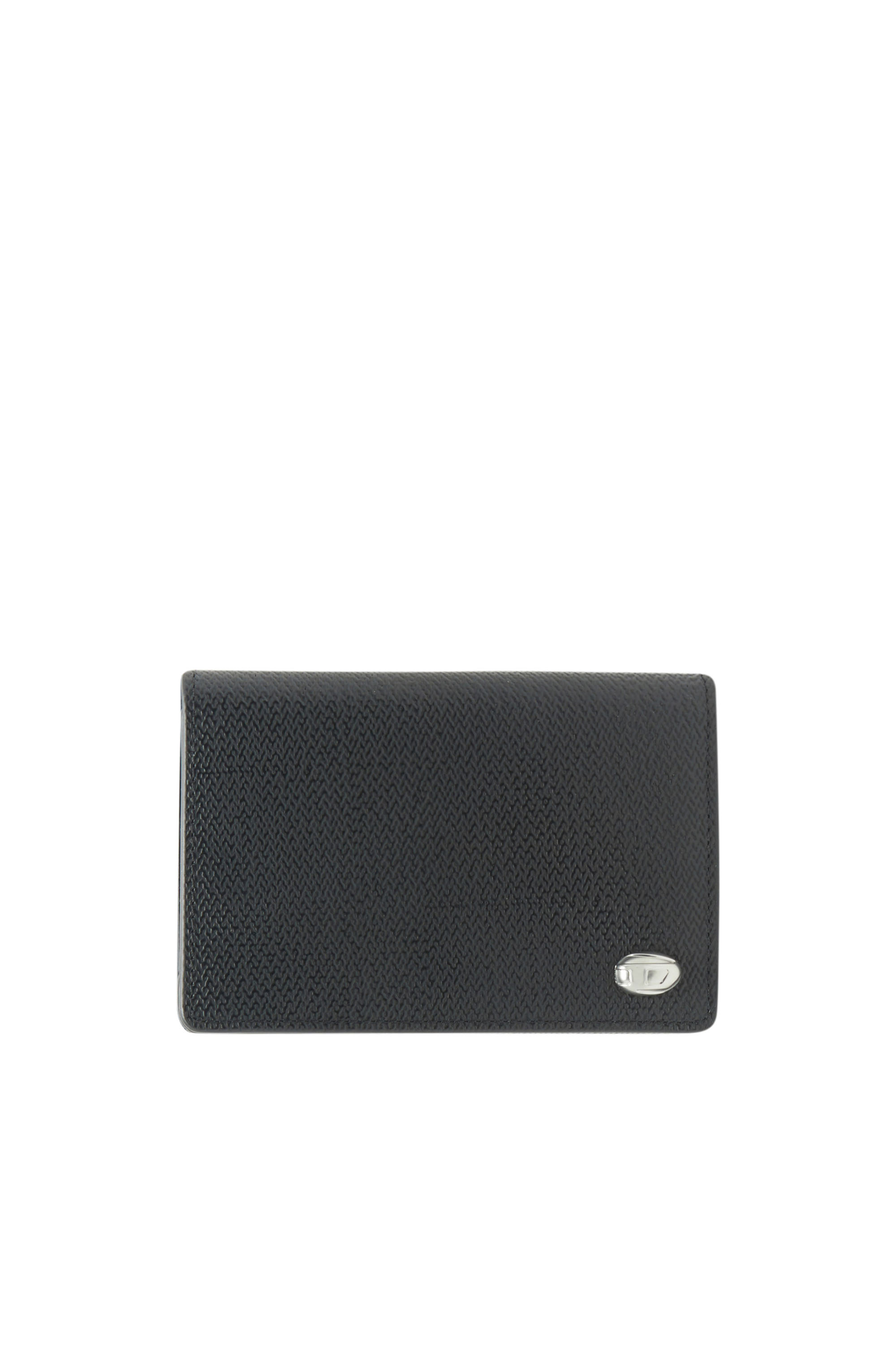 Diesel - TRI-FOLD COIN S, Man's Tri-fold wallet in textured leather in Black - 1