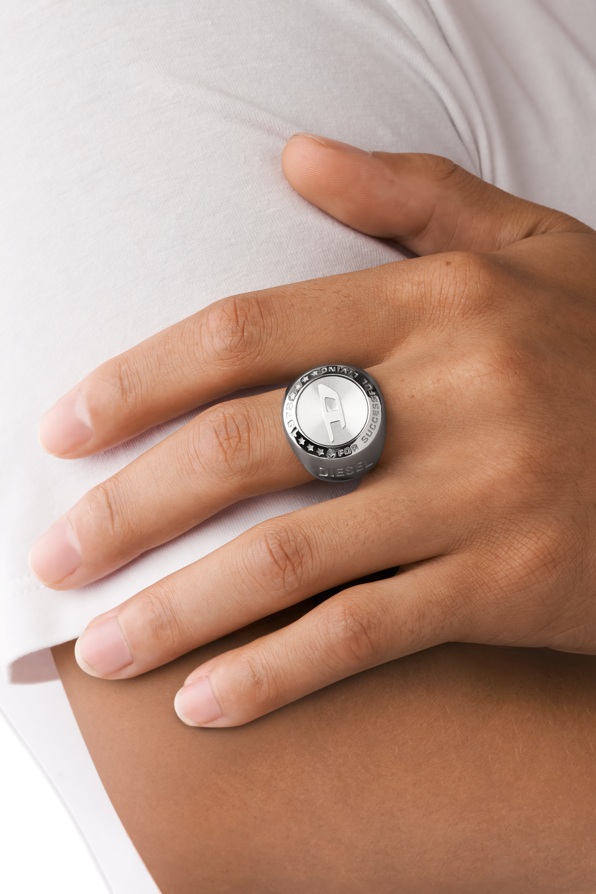 Diesel - DX1337, Man's Stainless steel signet ring in Silver - 3