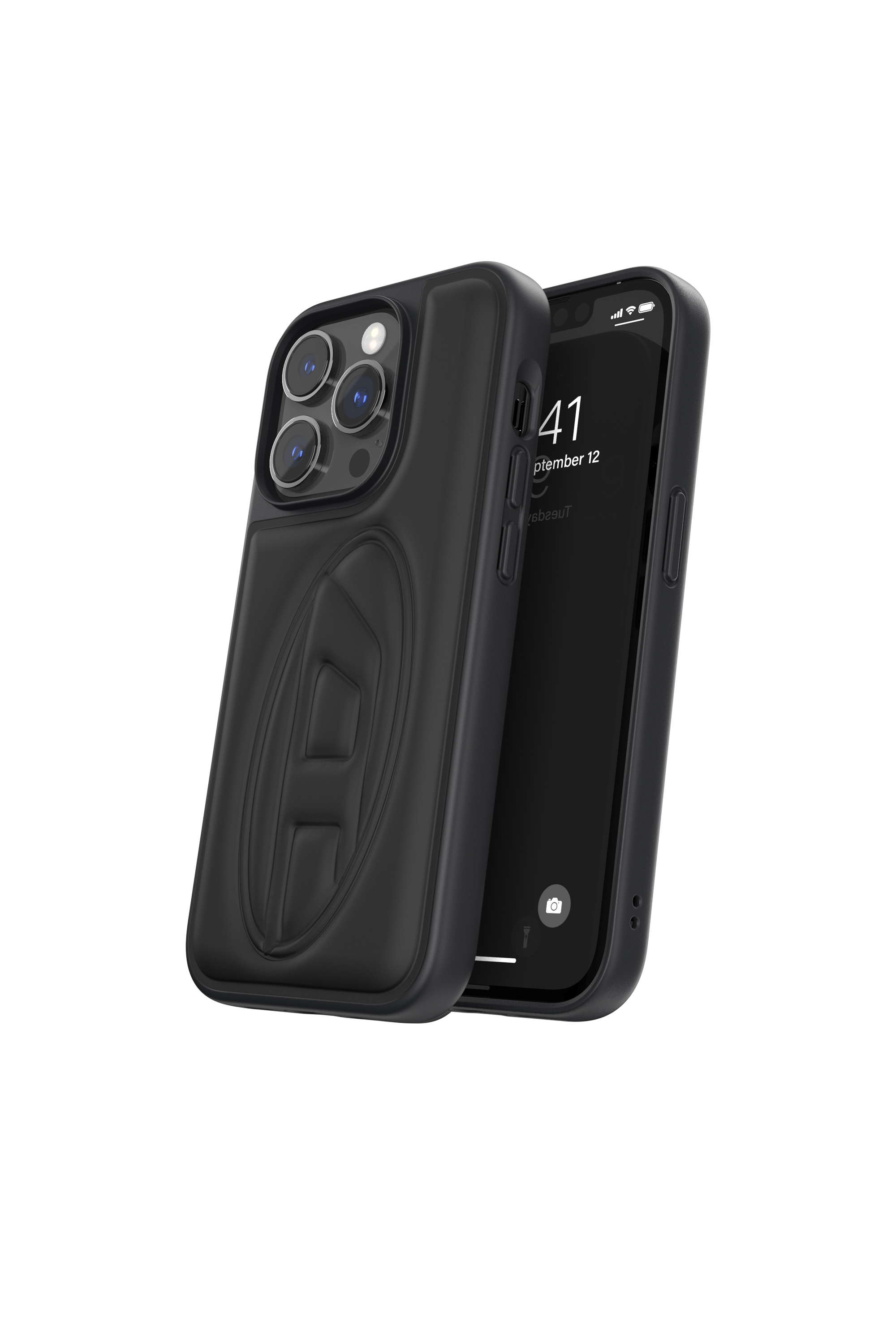 Diesel - 53407 MOULDED CASE, Unisex's Moulded case D logo for iPhone 14 Pro in Black - 3