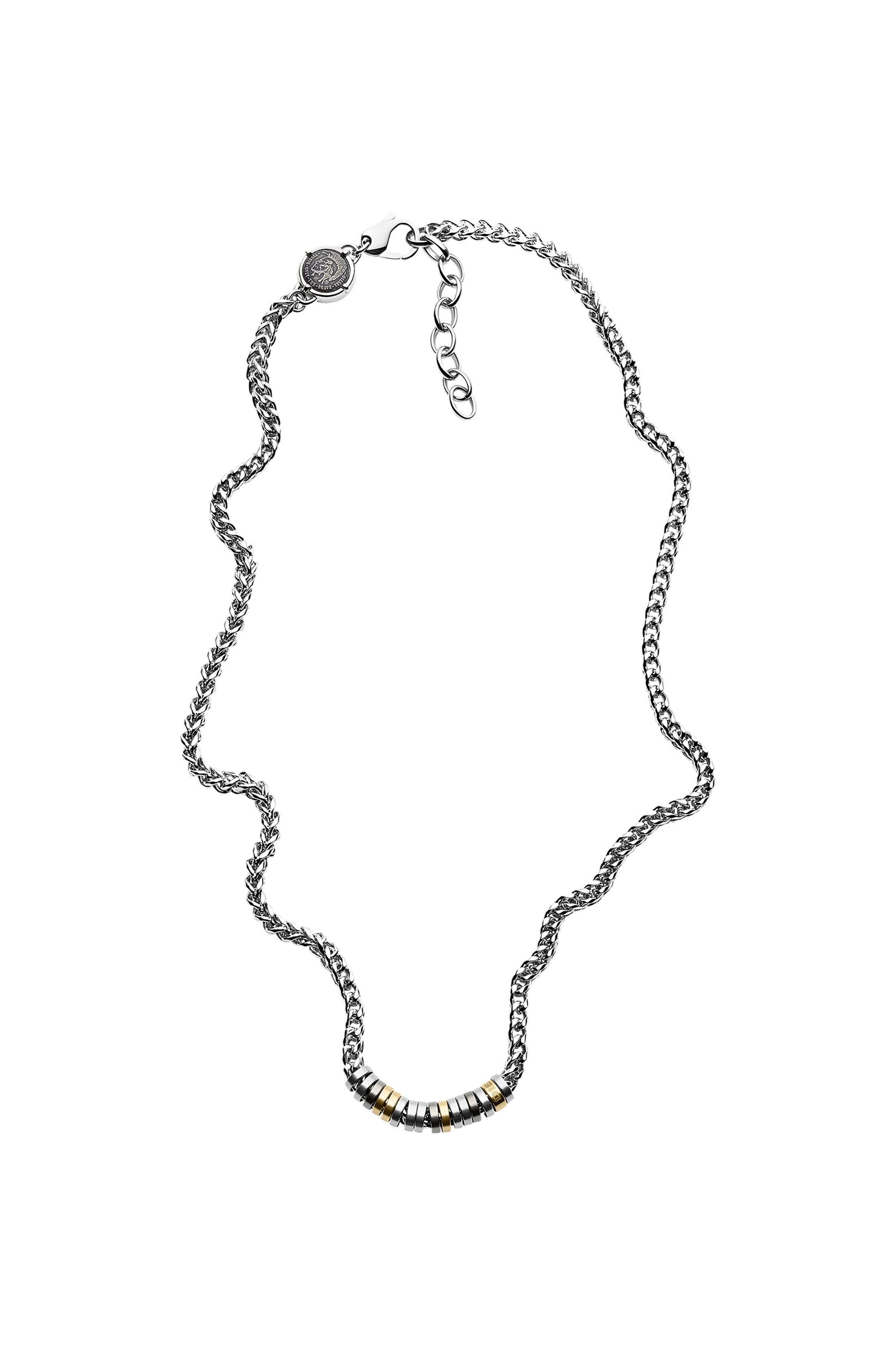 Diesel - DX1188, Man's Tri-Tone stainless steel necklace in Silver - 2