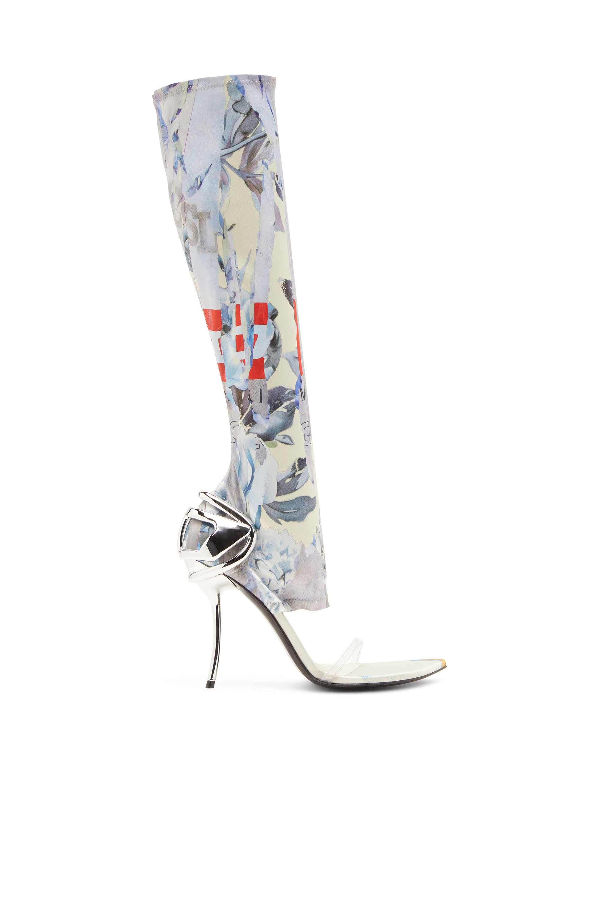 Diesel - D-TEN&HALF SDL KB, Woman's D-Ten&Half-Hybrid sandals with graphic print in White/Blue - 2