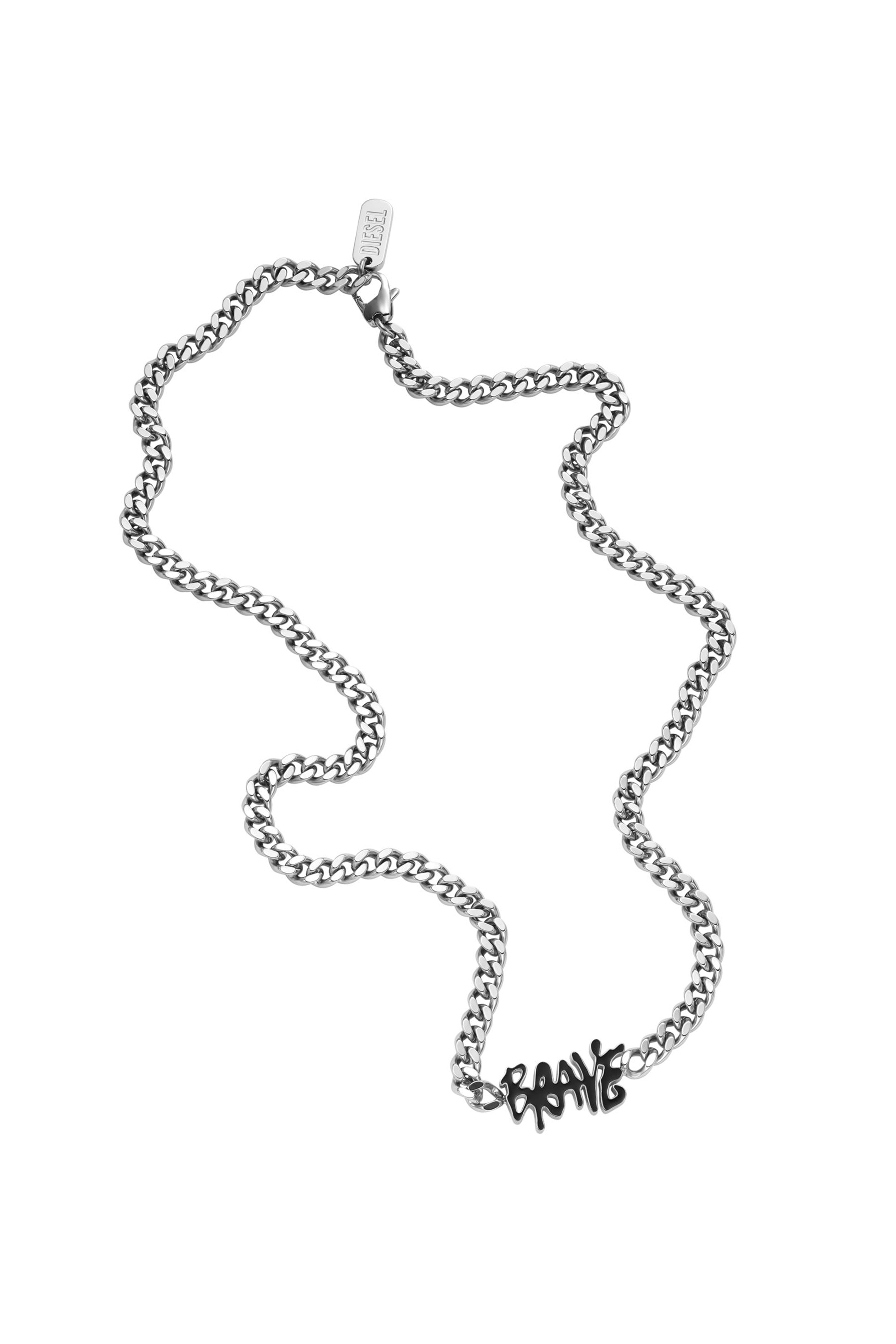Diesel - DX1467, Unisex's Stainless steel chain necklace in Silver/Black - 2