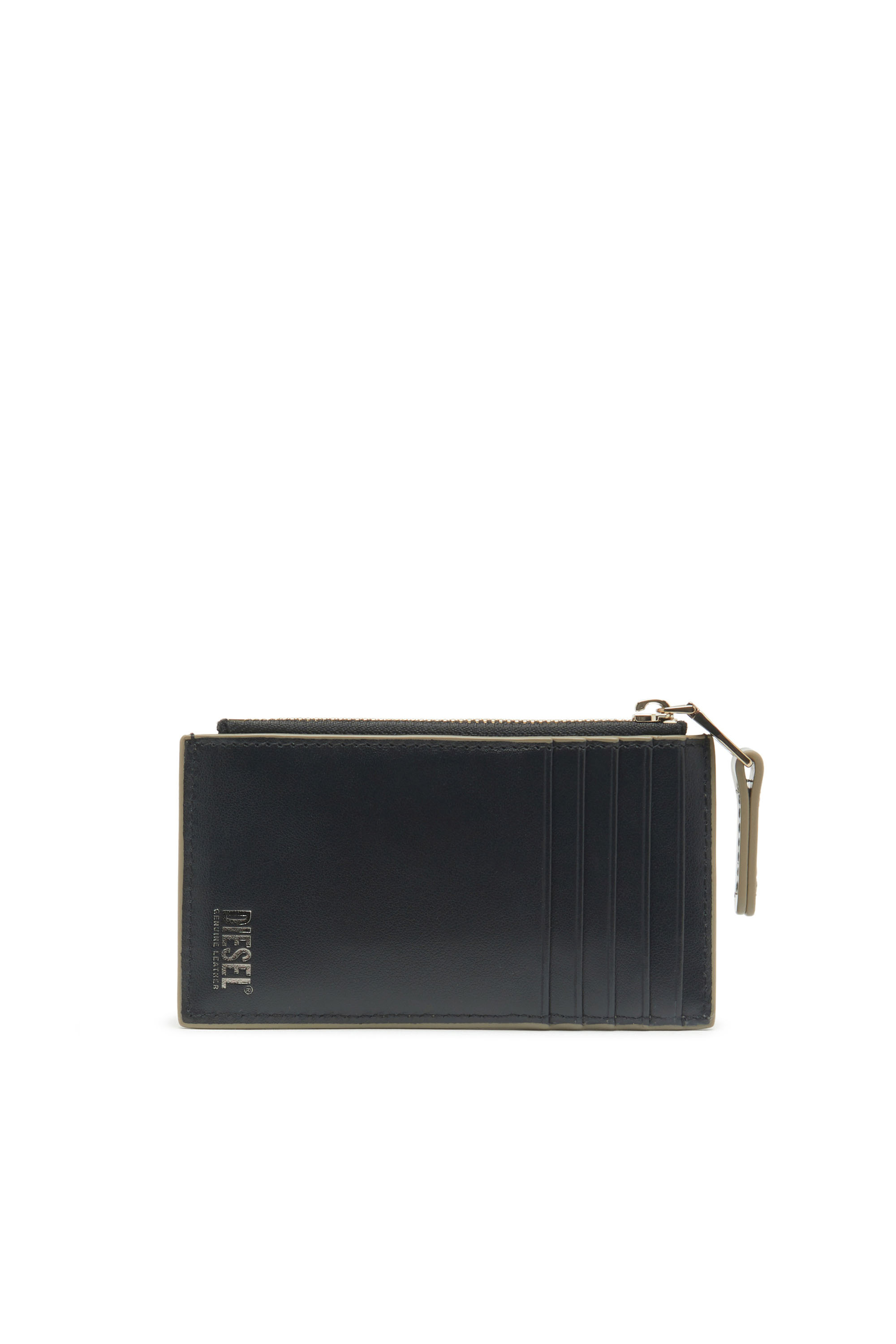 Diesel - CARD HOLDER COIN S, Woman's Metallic leather card holder in Bronze - 2