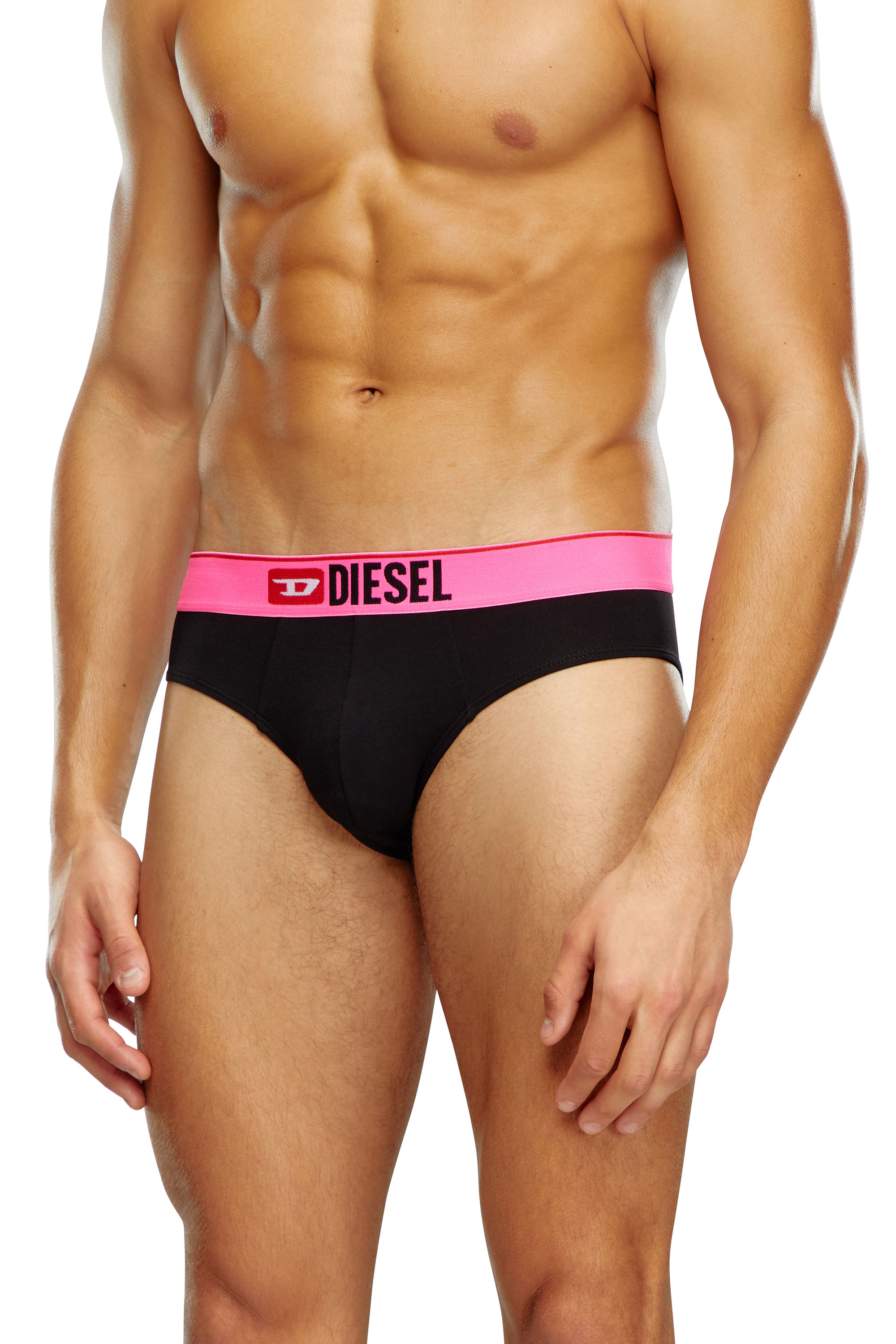 Diesel - UMBR-ANDRETHREEPACK, Man's Three-pack briefs with pop-colour waist in Multicolor/Black - 2