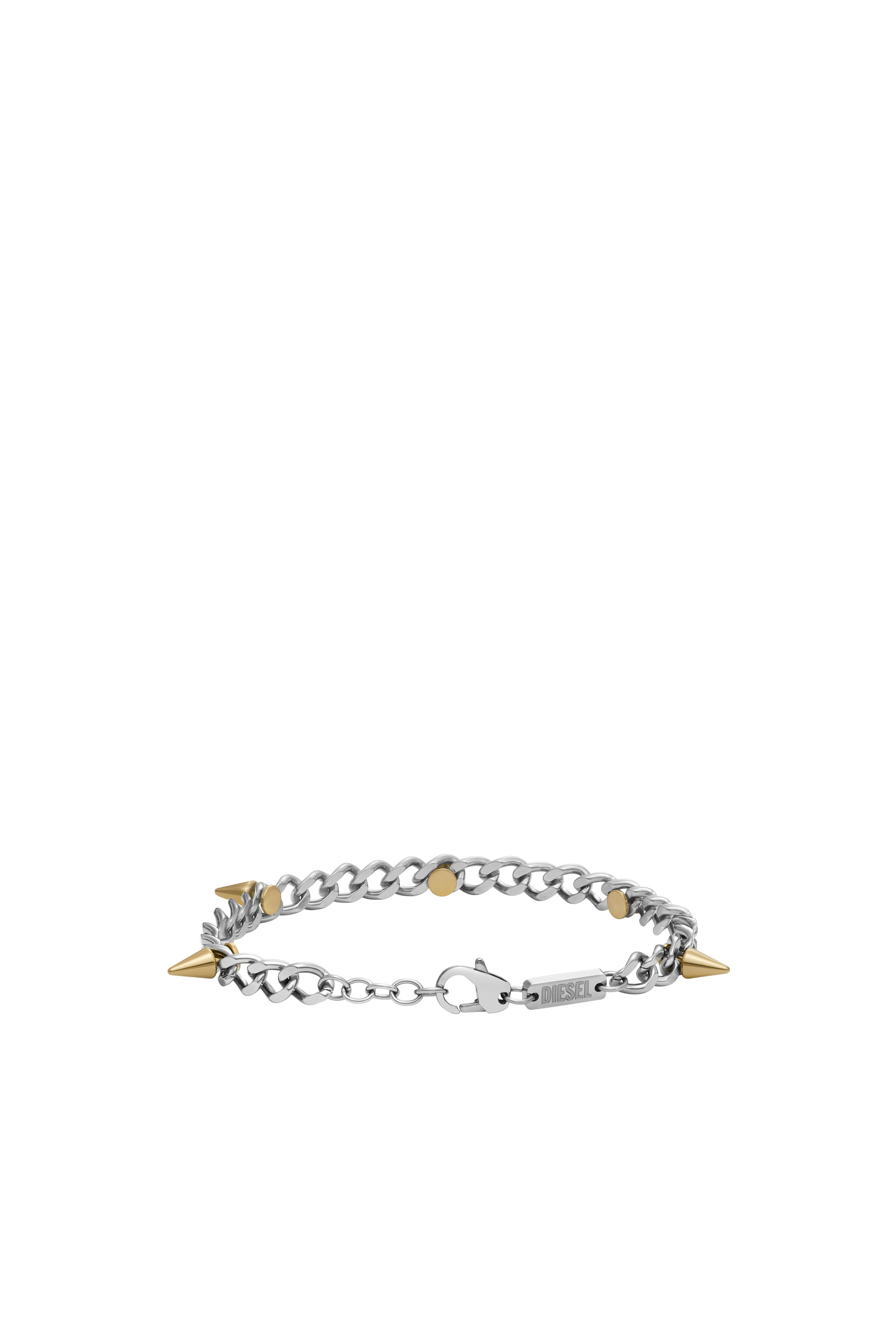 Diesel - DX1453, Unisex's Two-Tone Stainless Steel Chain Bracelet in Silver - 1