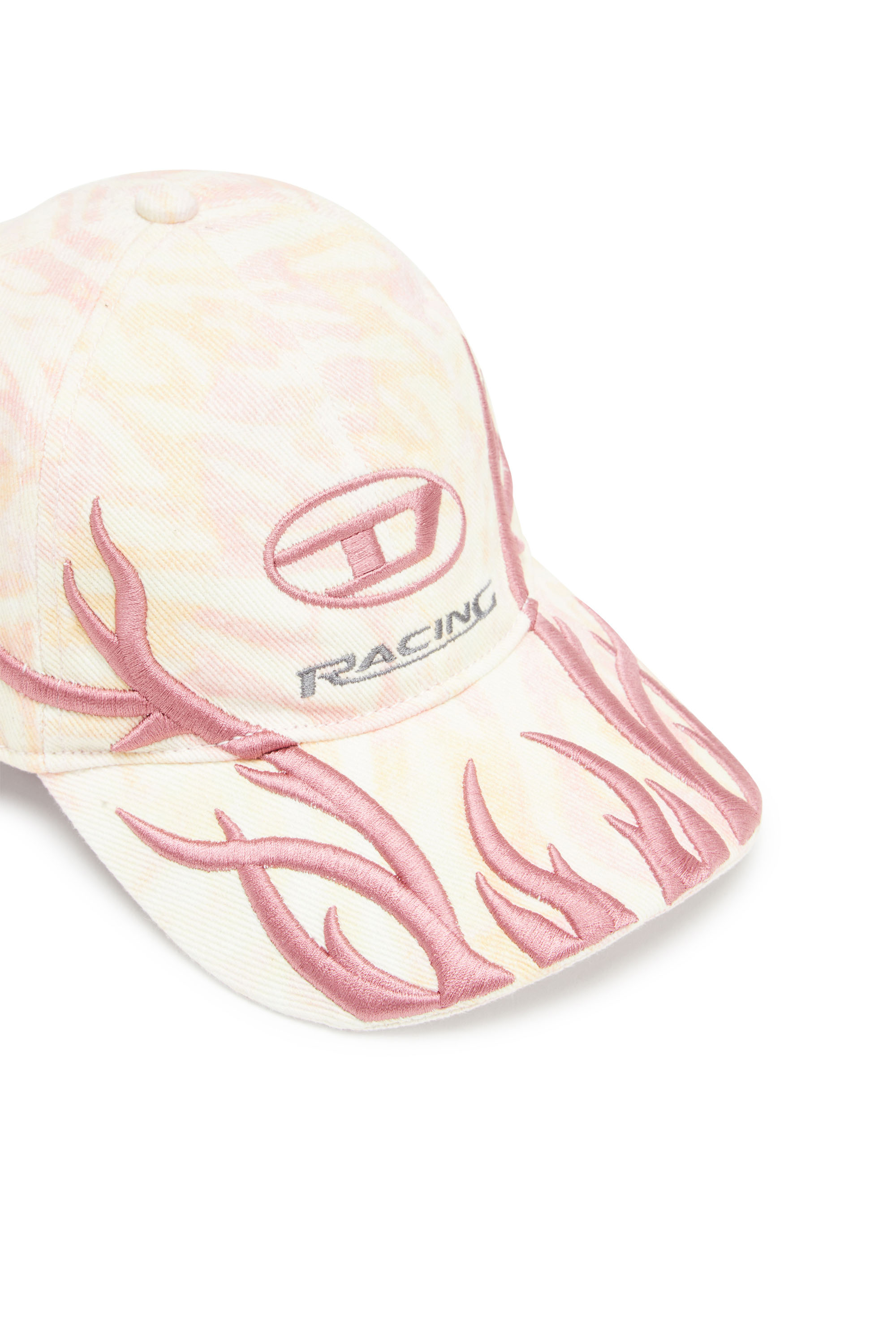Diesel - C-AREN, Man's Camo baseball cap with embroidery in White/Red - 3