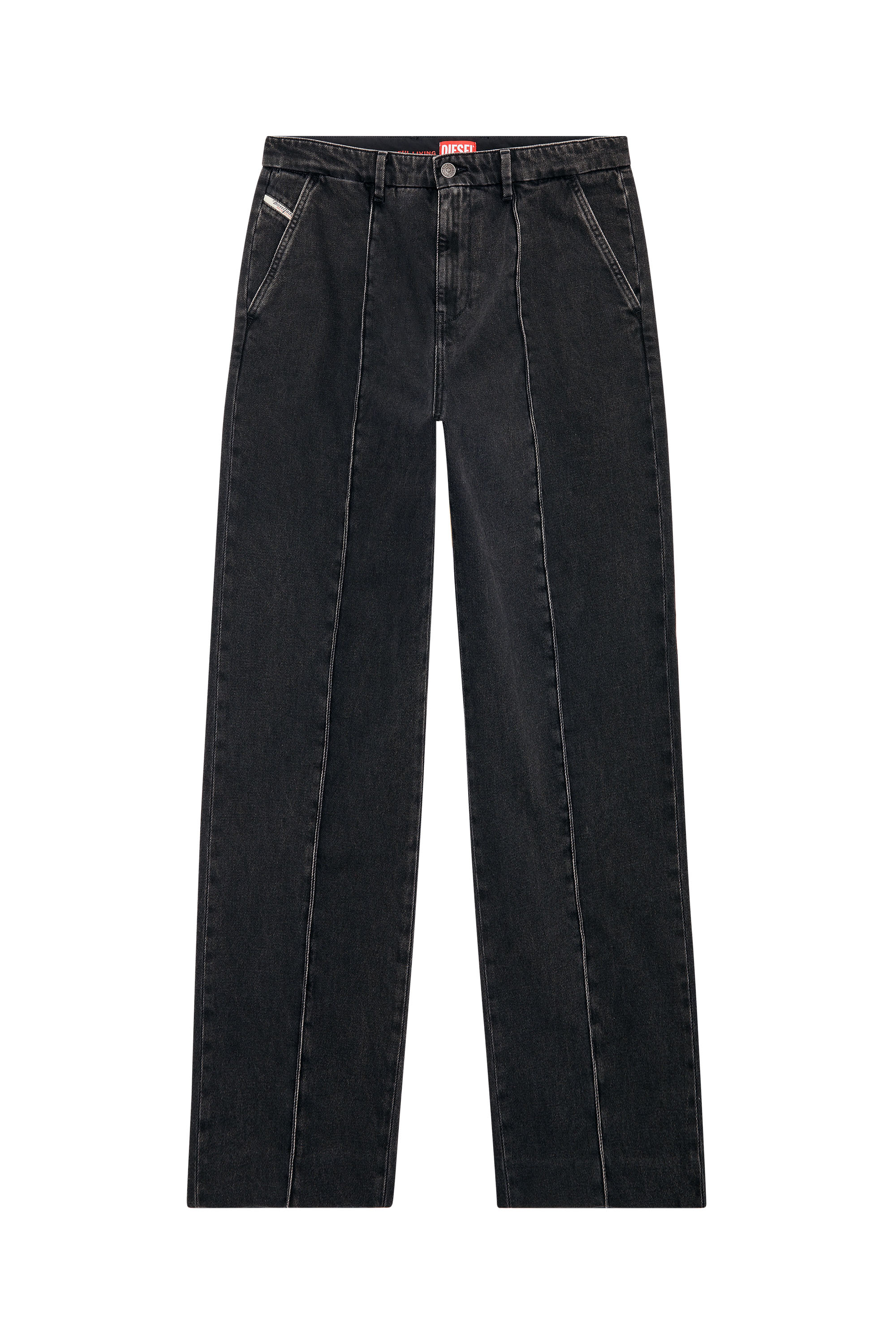Diesel - Straight Jeans D-Chino-Work 09B88, Man's Straight Jeans - D-Chino-Work in Black/Dark grey - 3