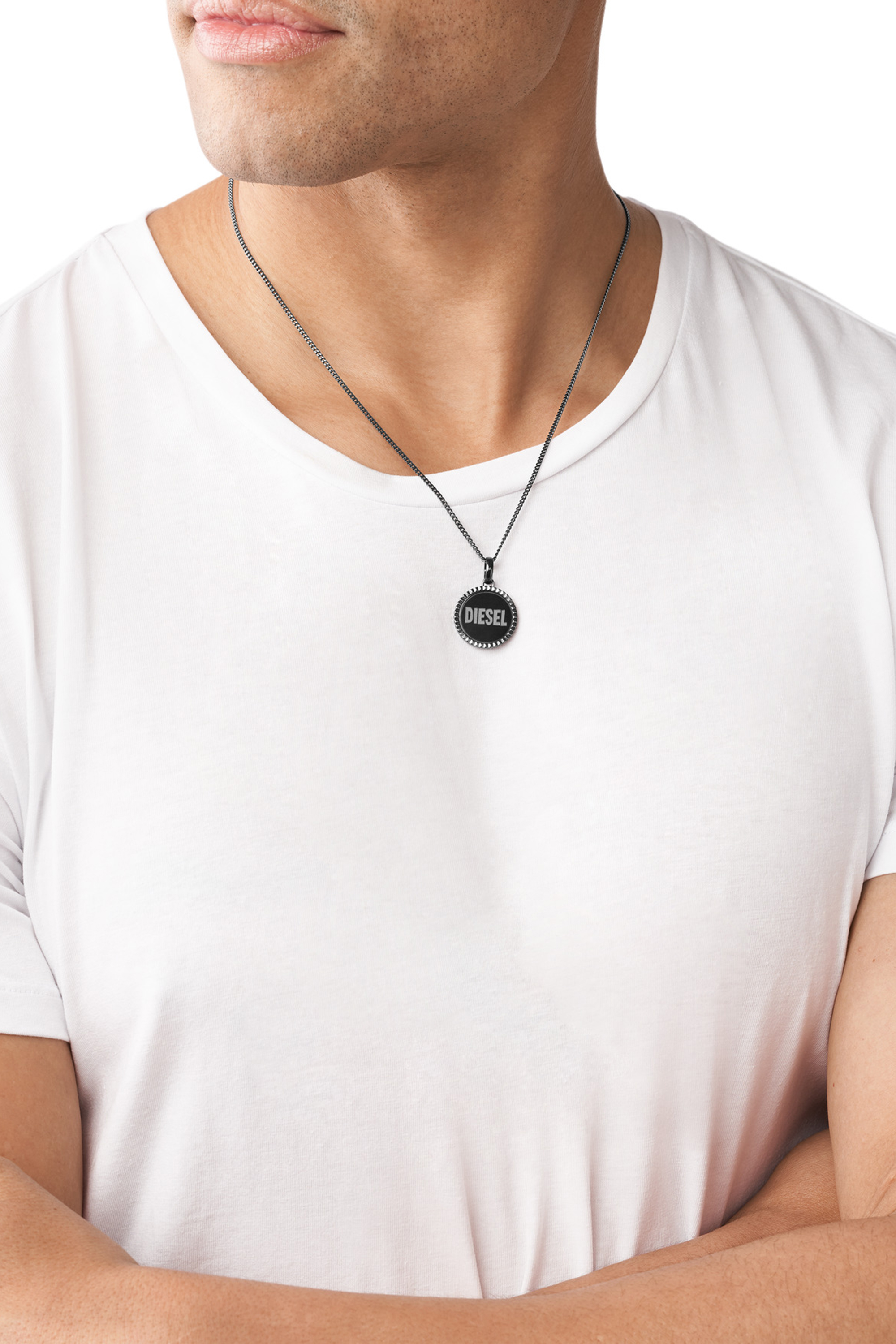 Diesel - DX1362, Unisex's Gunmetal stainless steel pendant necklace in Black - 3
