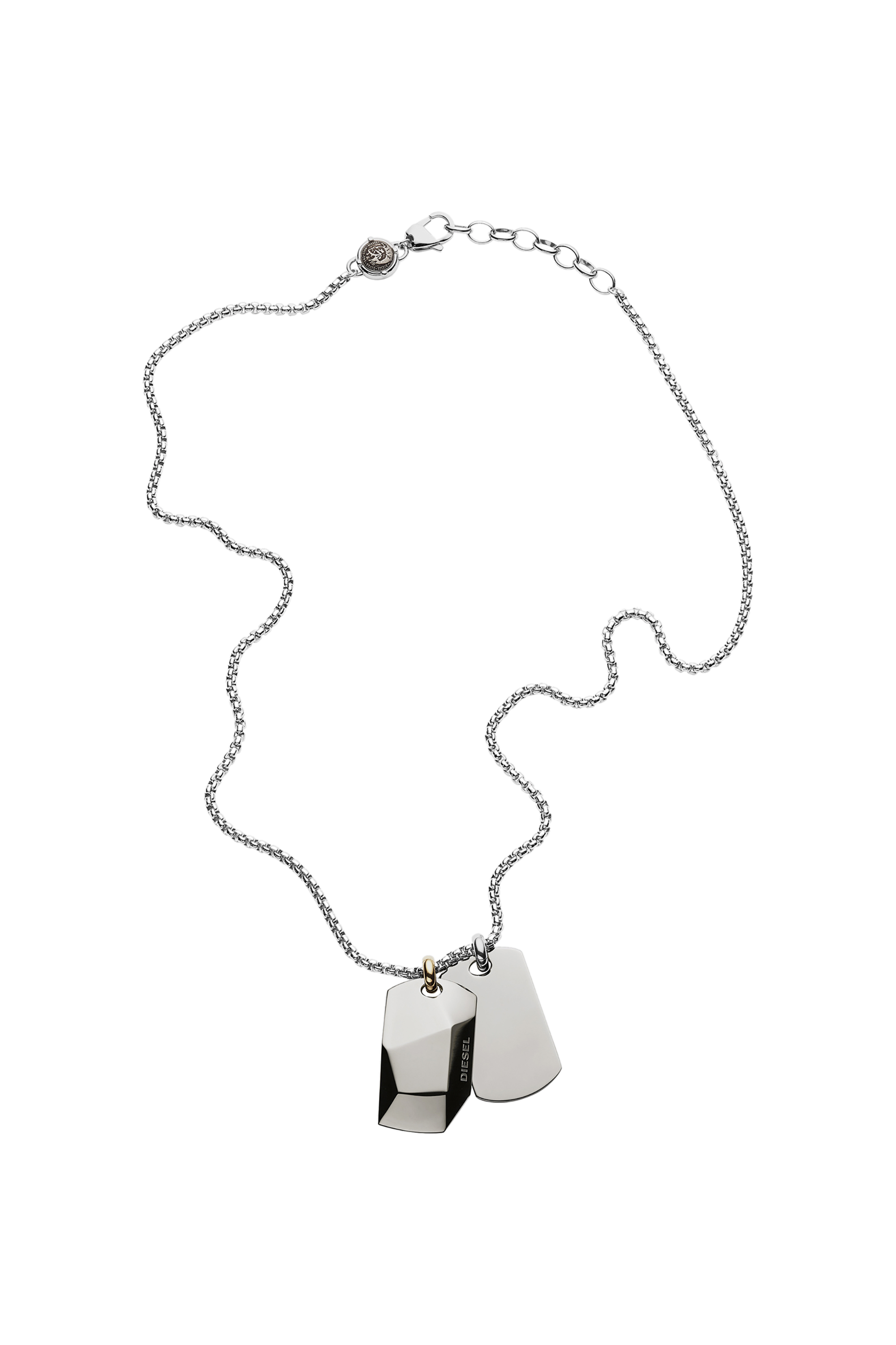 Diesel - DX1143, Man's Stainless steel double dog tag necklace in Silver - 2