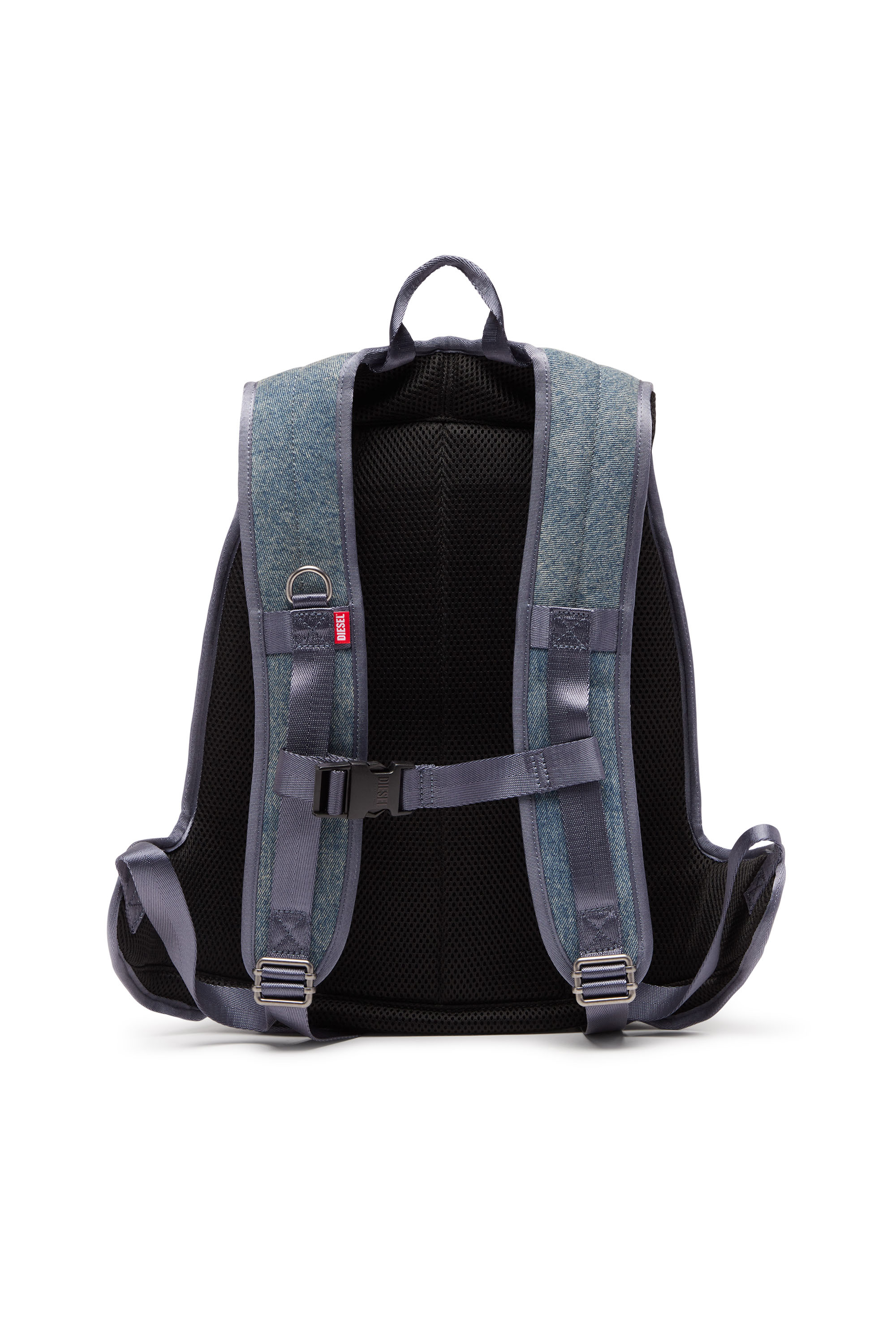 Diesel - 1DR-POD BACKPACK, Man's 1DR-Pod Backpack - Hard shell denim backpack in Blue/White - 2