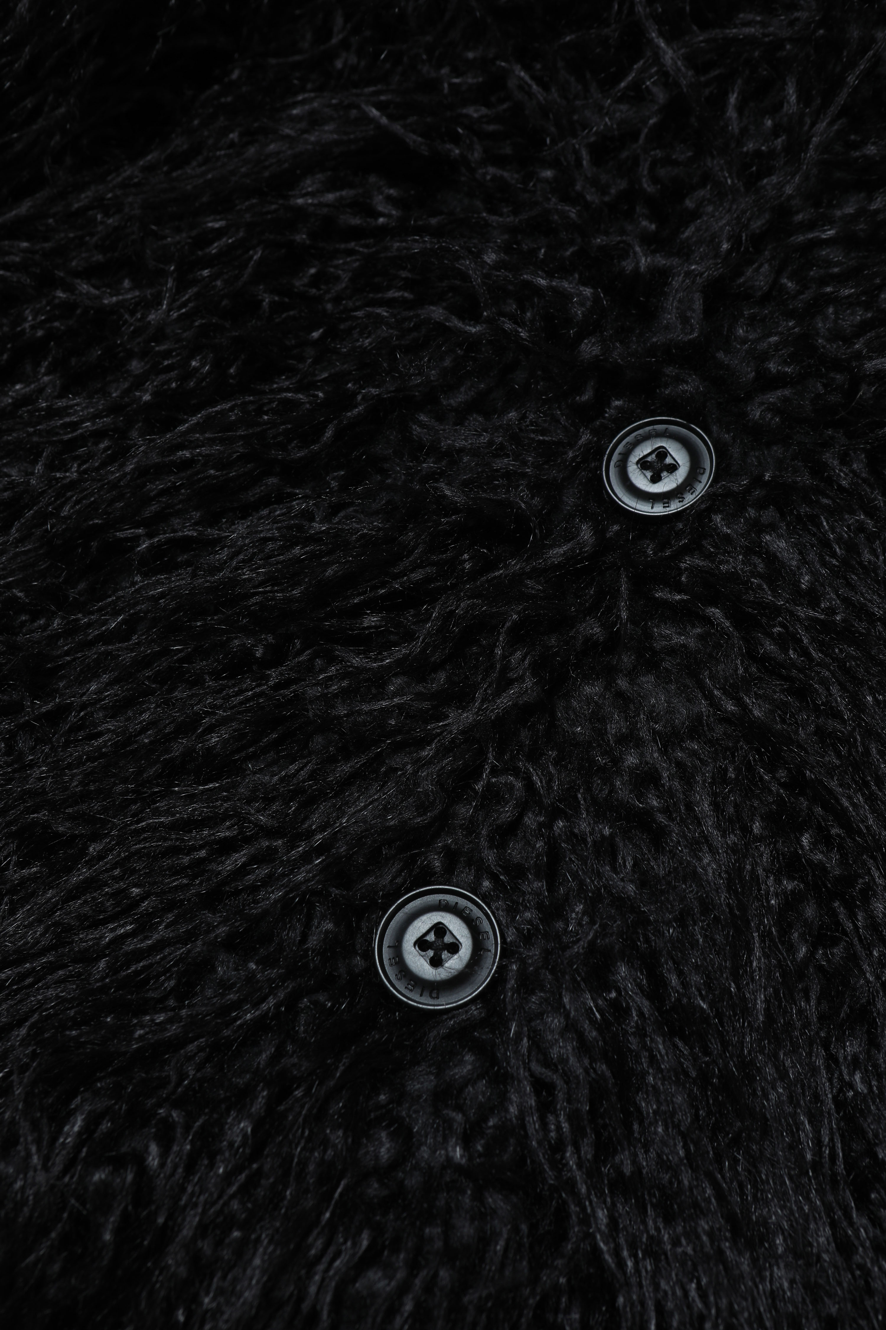 Diesel - JRIPI, Woman's Long-hair jacket with maxi lapels in Black - 3
