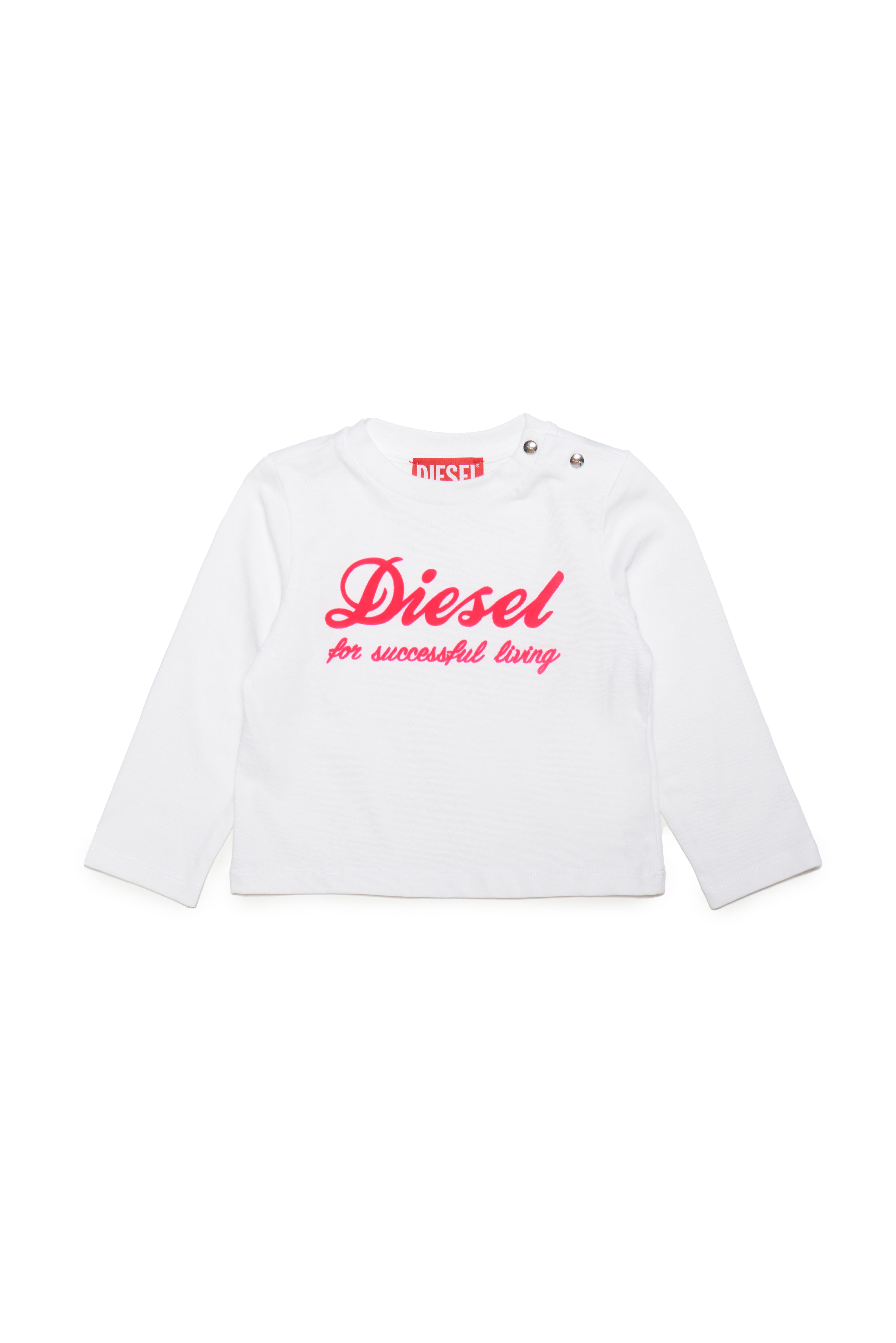 Diesel - TECNAB, Woman's Long-sleeve T-shirt with script logo in White - 1
