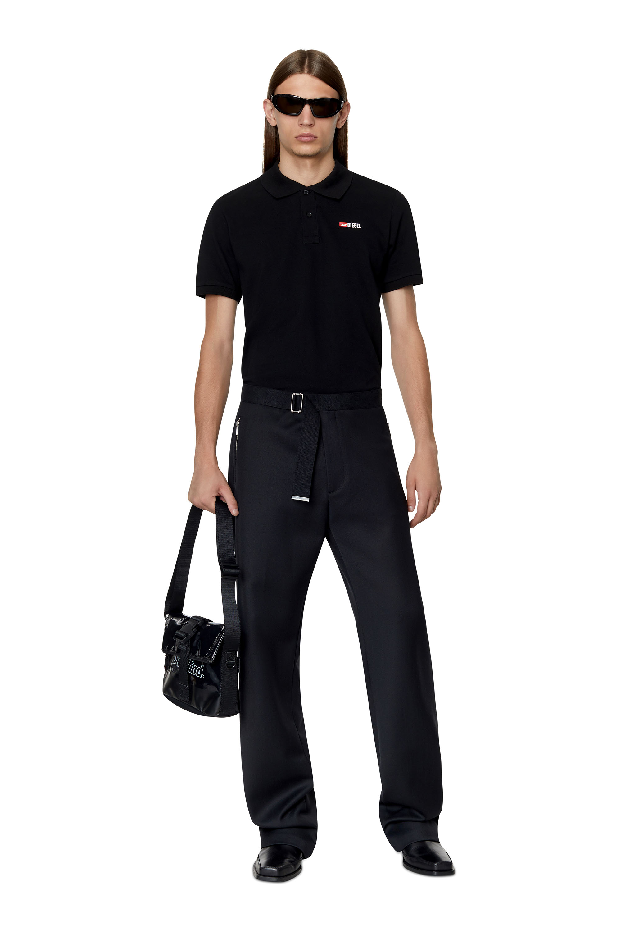 Diesel - T-SMITH-DIV, Man's Polo shirt with 3D logo in Black - 2