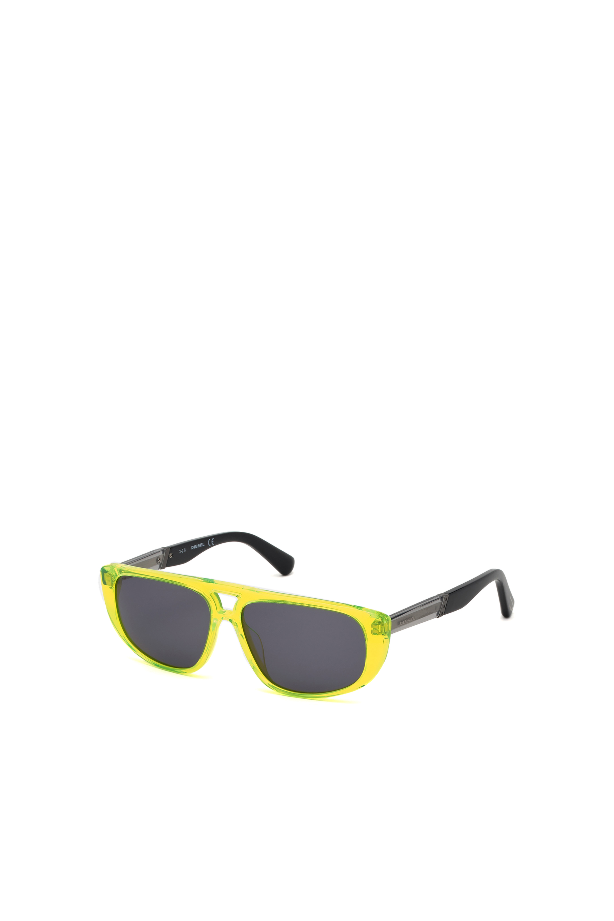 Diesel - DL0306, Unisex's Unisex acetate navigator-style sunglasses in Yellow Fluo - 2