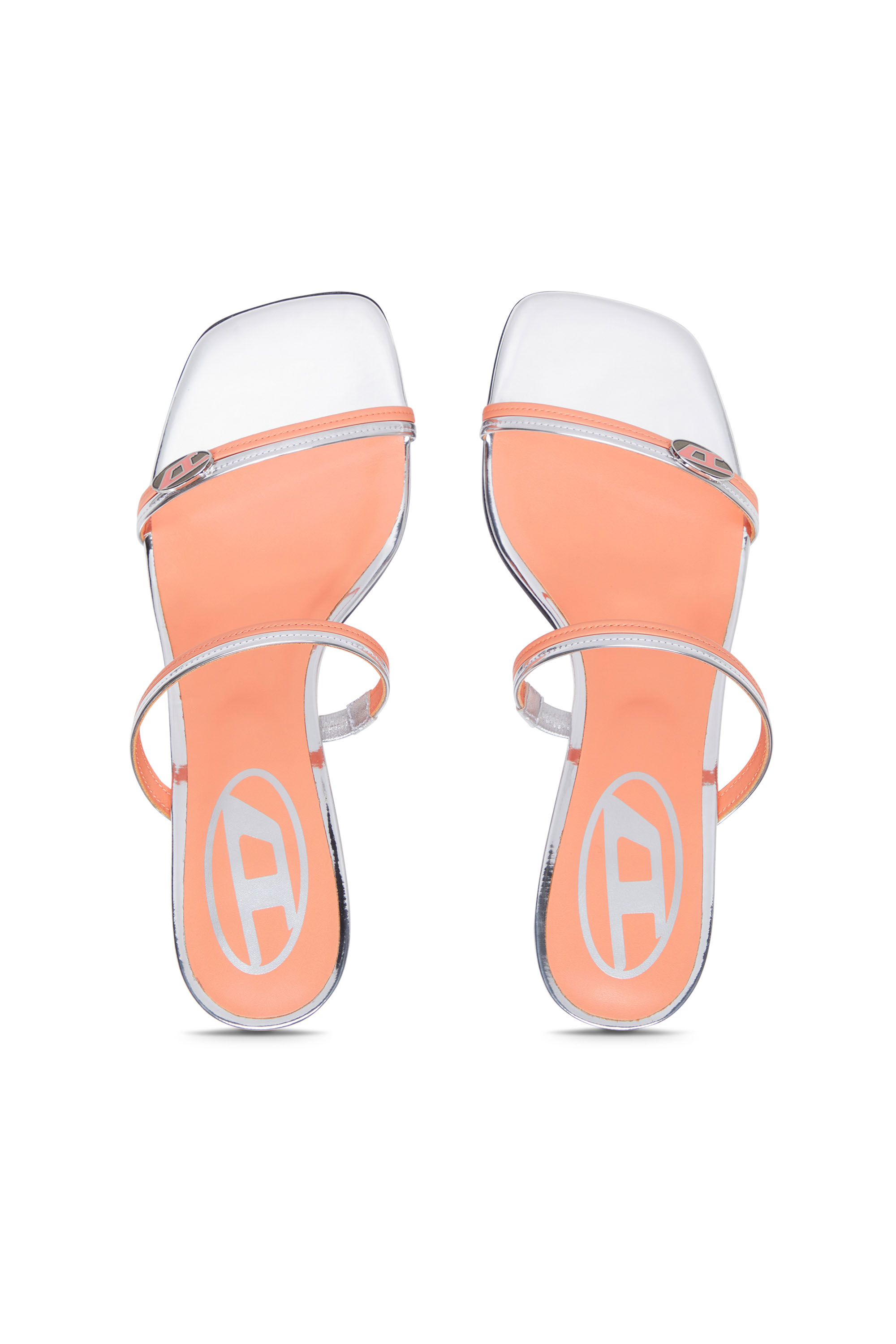 Diesel - D-KITTIE SD, Woman's D-Kittie SD - Strappy sandals in mirrored leather in Silver - 4