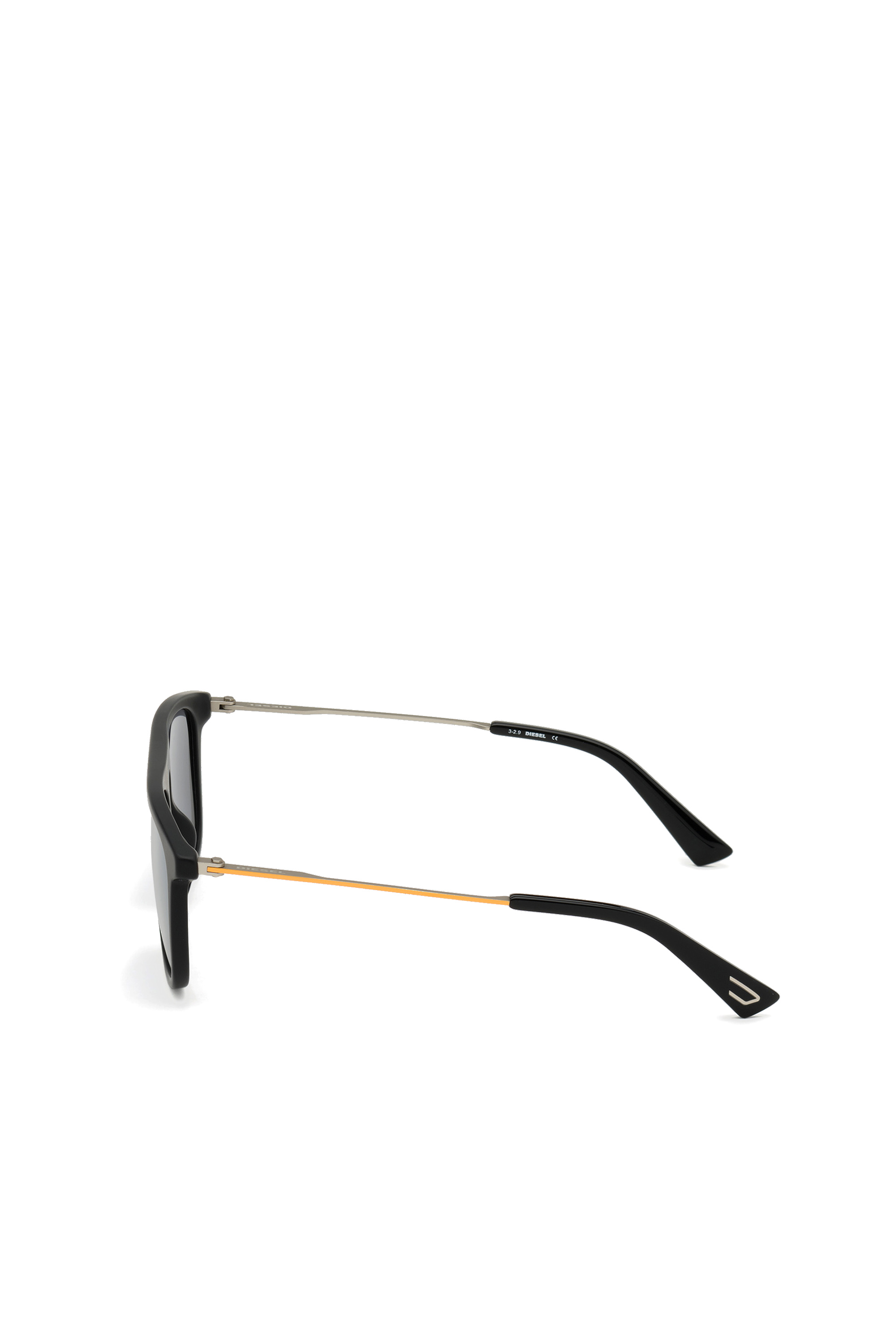 Diesel - DL0297, Man's Squared glasses in acetate and metal in Black/Orange - 1