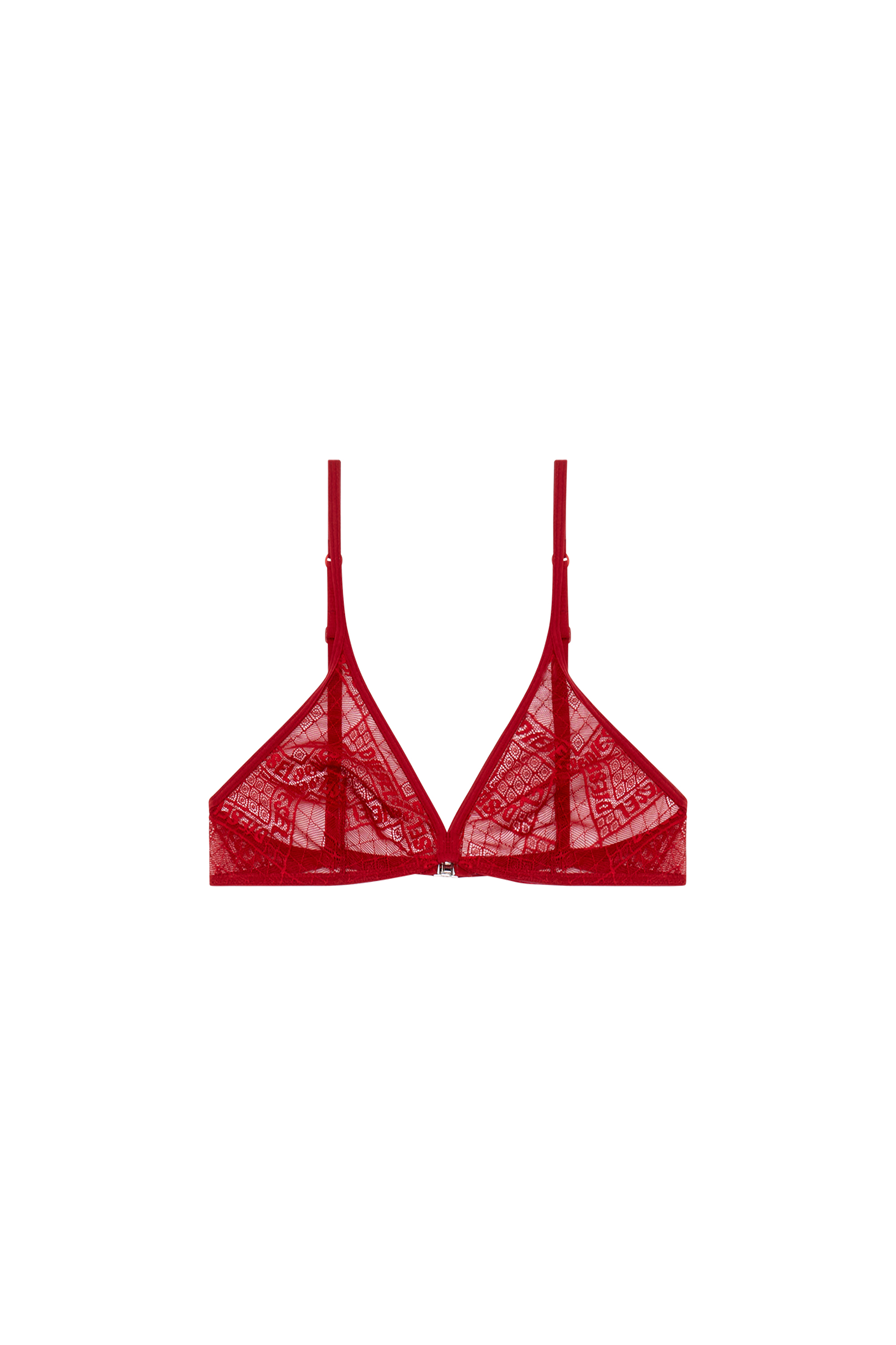 Diesel - UFSB-MUSA, Woman's Stretch-lace bralette in Red - 4