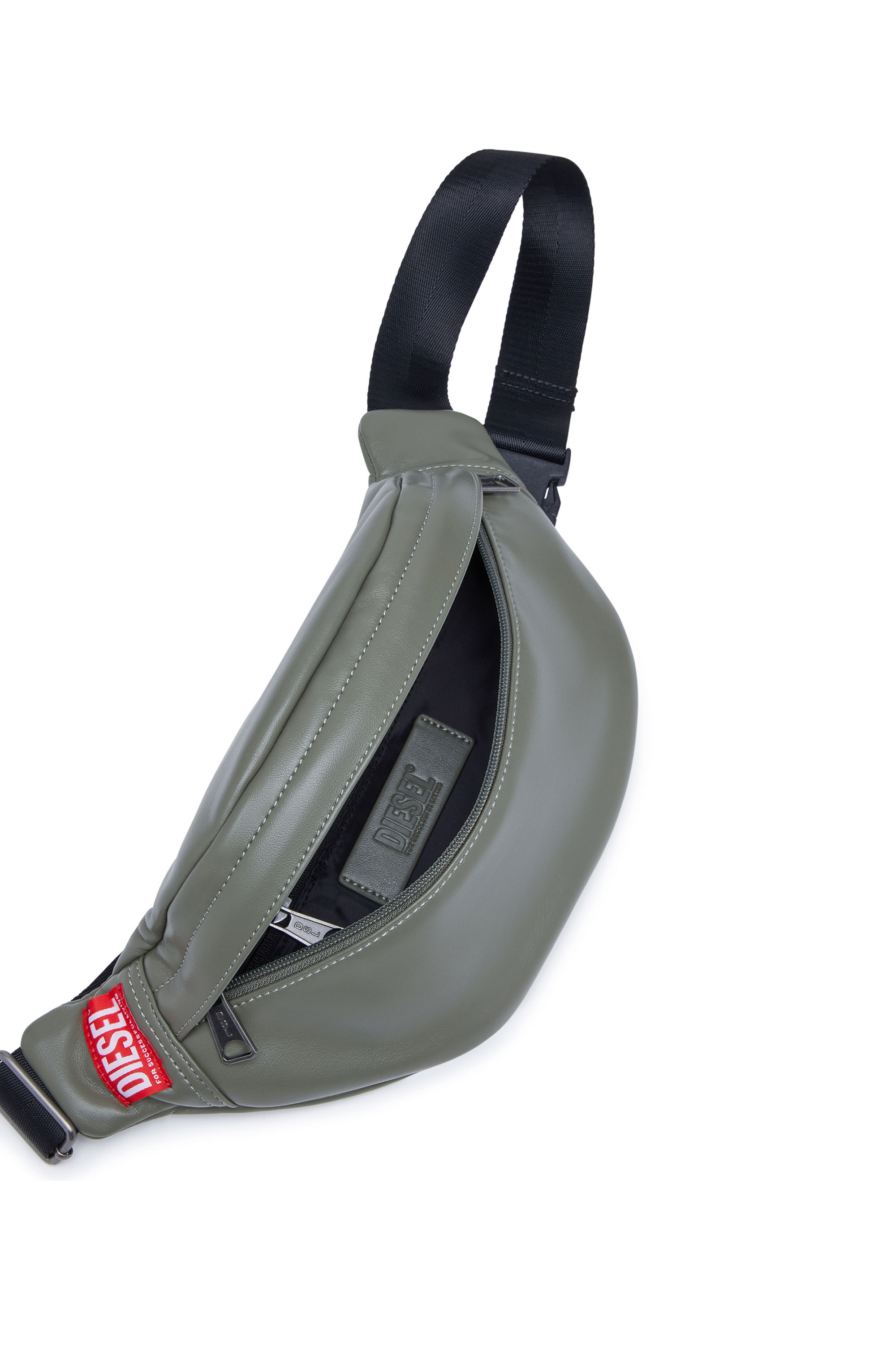 Diesel - RAVE BELTBAG, Man's Rave Beltbag - Belt bag in recycled materials in Military Green - 4