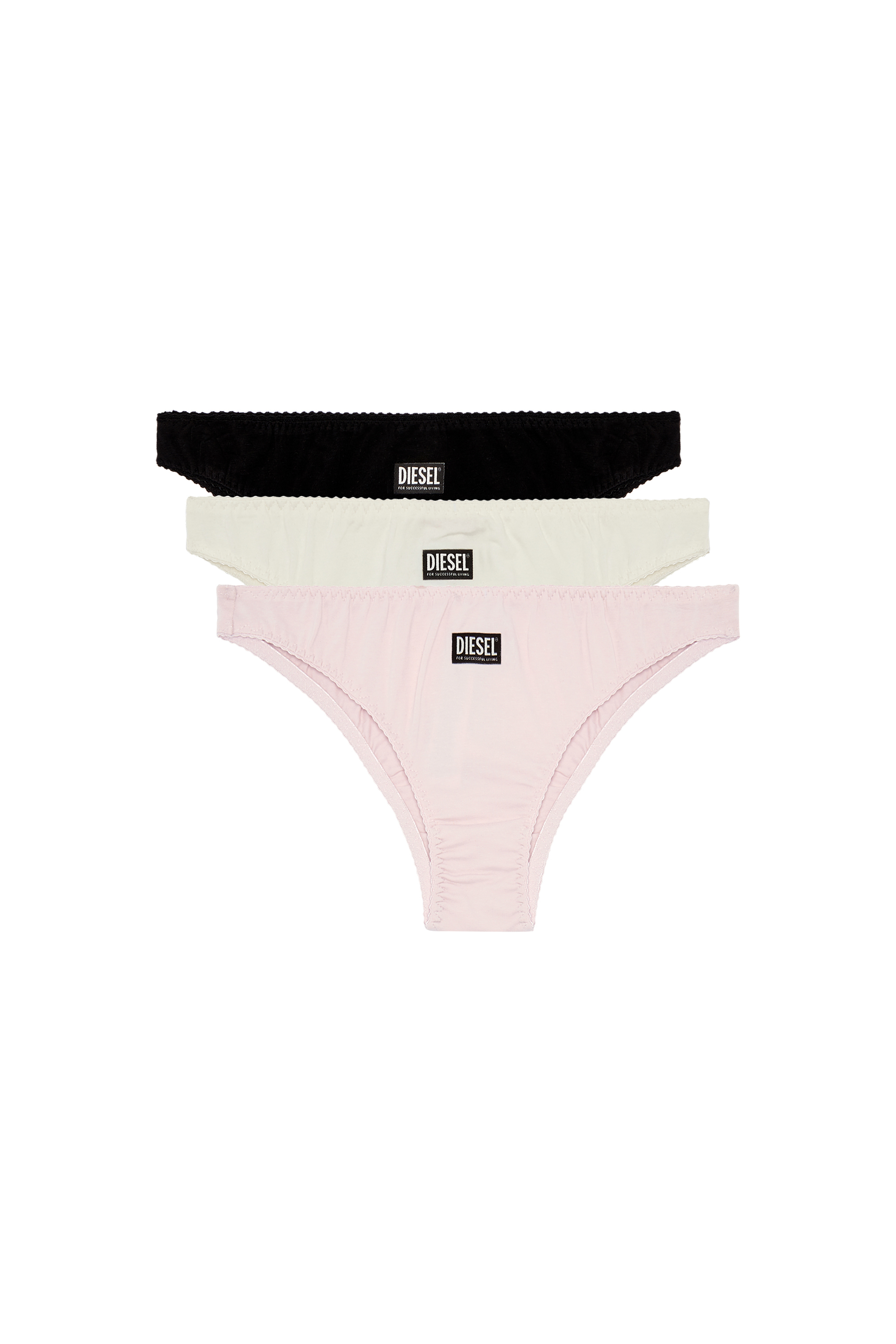 Diesel - UFPN-BONITAS-X-THREEPACK, Woman's Three-pack of briefs with ruched back in Pink/White - 1
