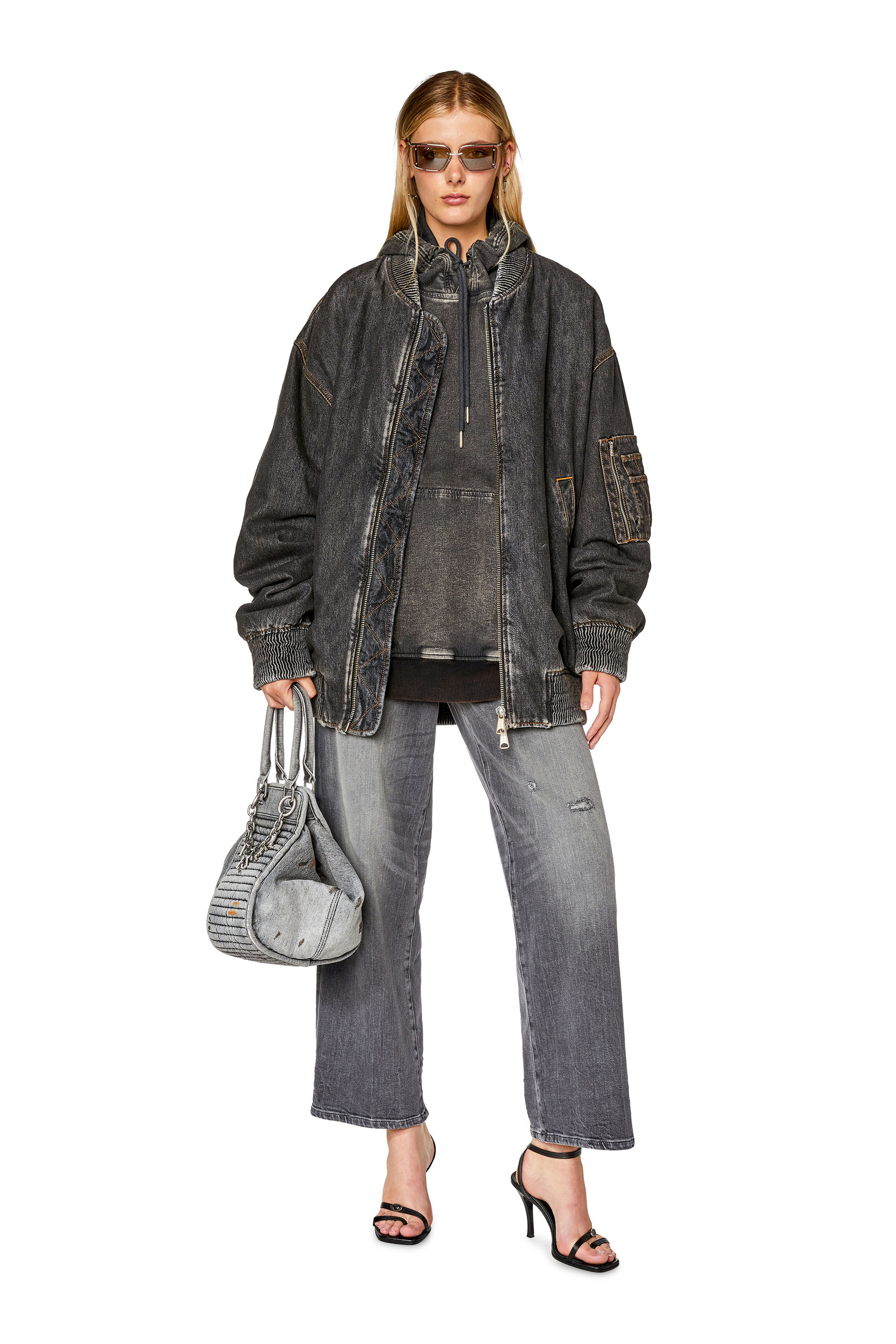 Diesel - Bootcut and Flare Jeans 2000 Widee 09G21, Woman's Bootcut and Flare Jeans - 2000 Widee in Black/Dark grey - 2