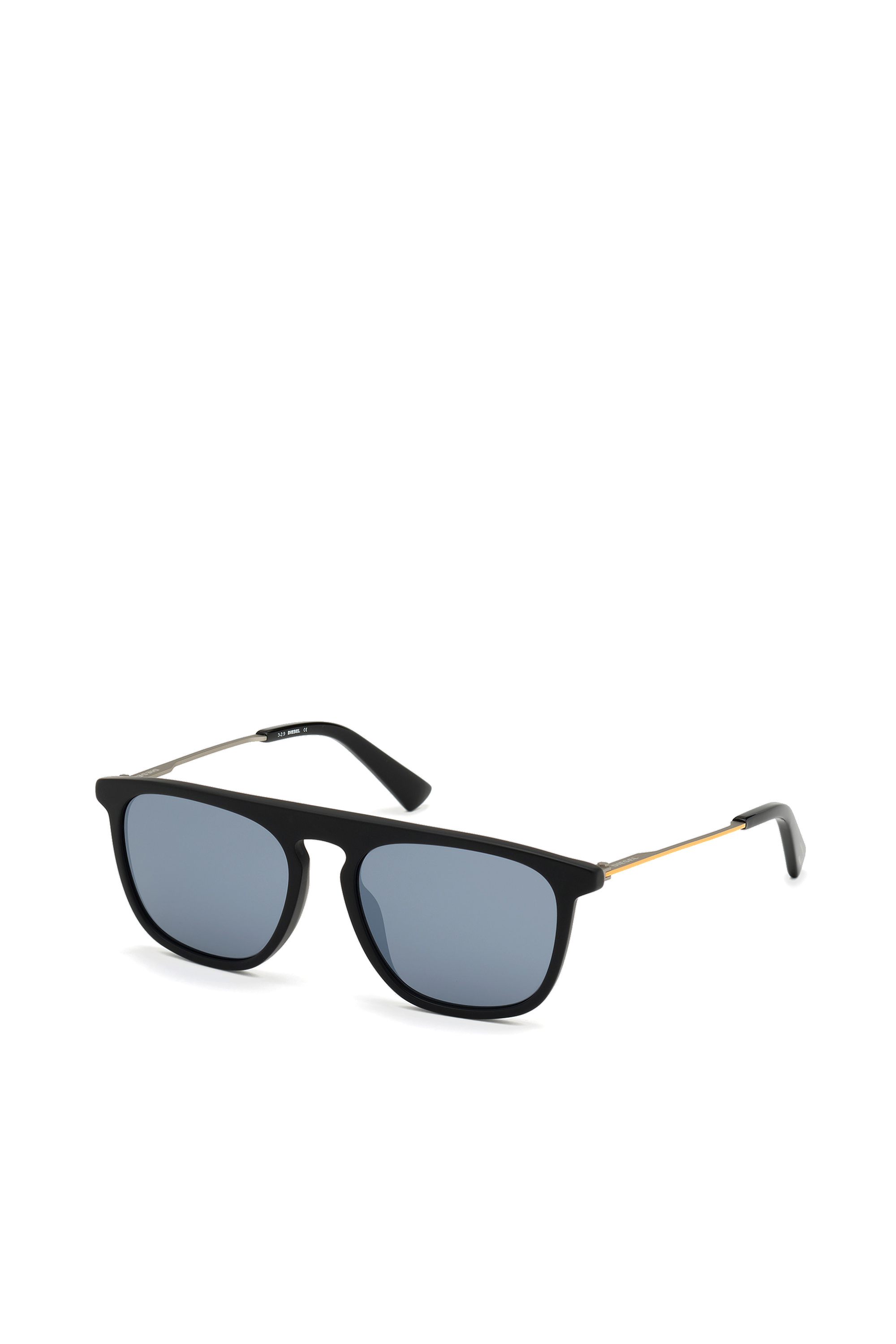 Diesel - DL0297, Man's Squared glasses in acetate and metal in Black/Orange - 3