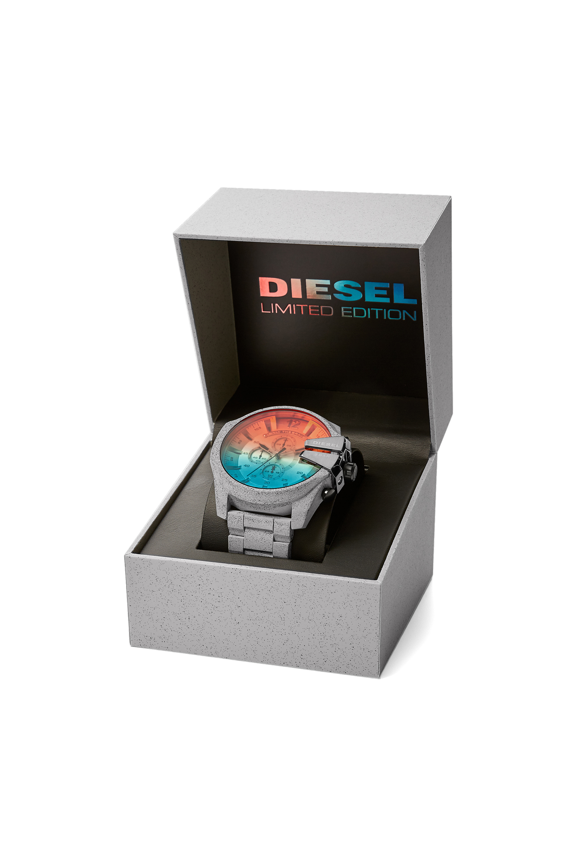 Diesel - DZ4513, Man's Mega Chief concrete chronograph watch in Silver - 4