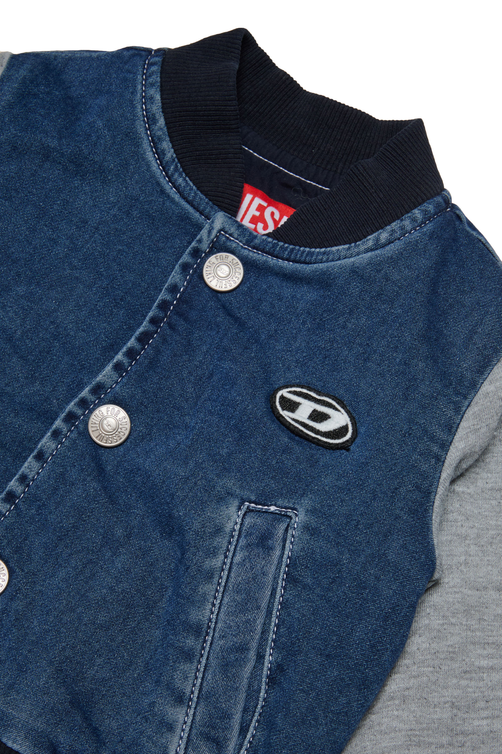Diesel - JEREMYB JJJ, Unisex's JoggJeans jacket with contrast details in Dark Blue - 3