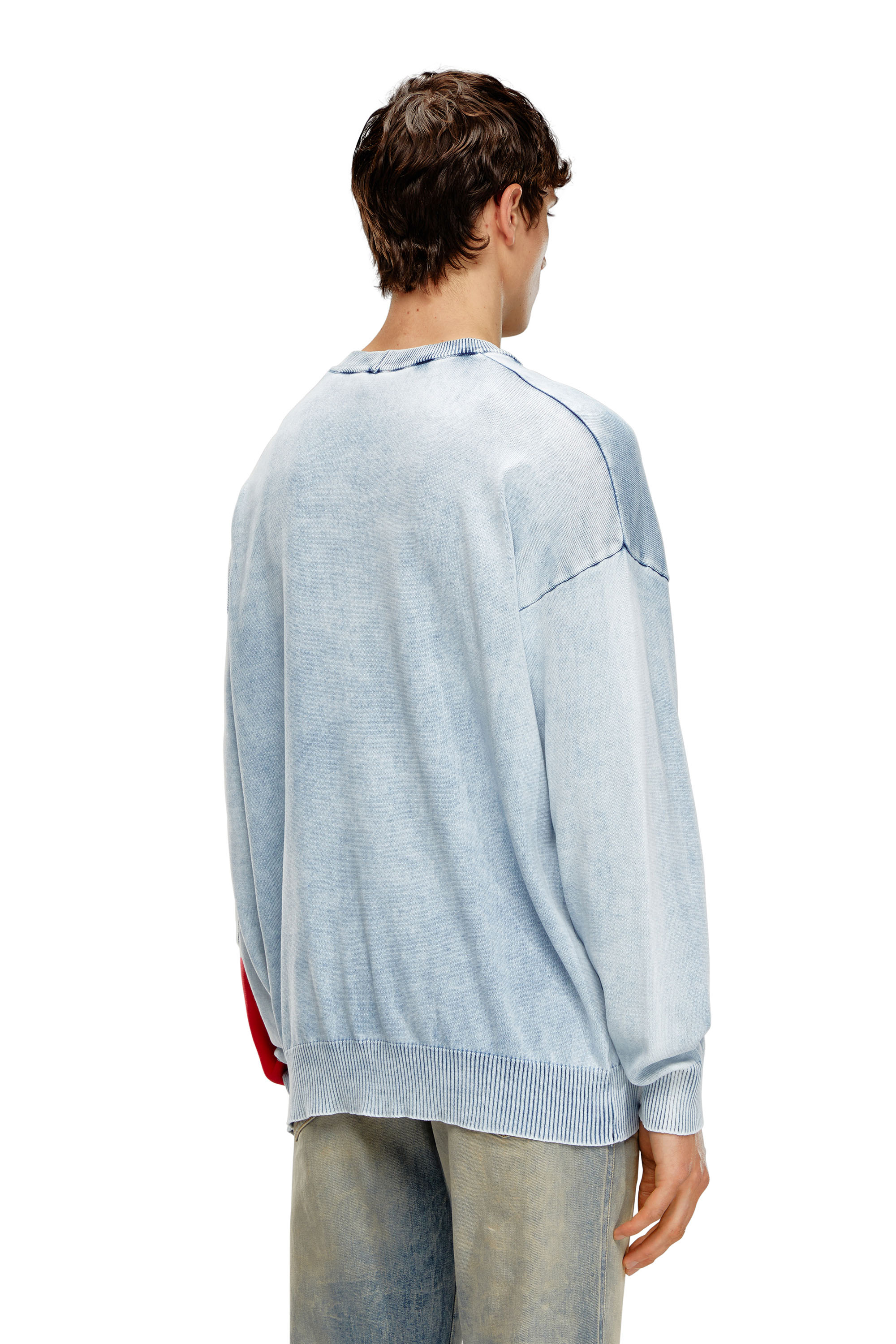 Diesel - K-ZENO, Man's Cardigan in indigo cotton in Light Blue - 4