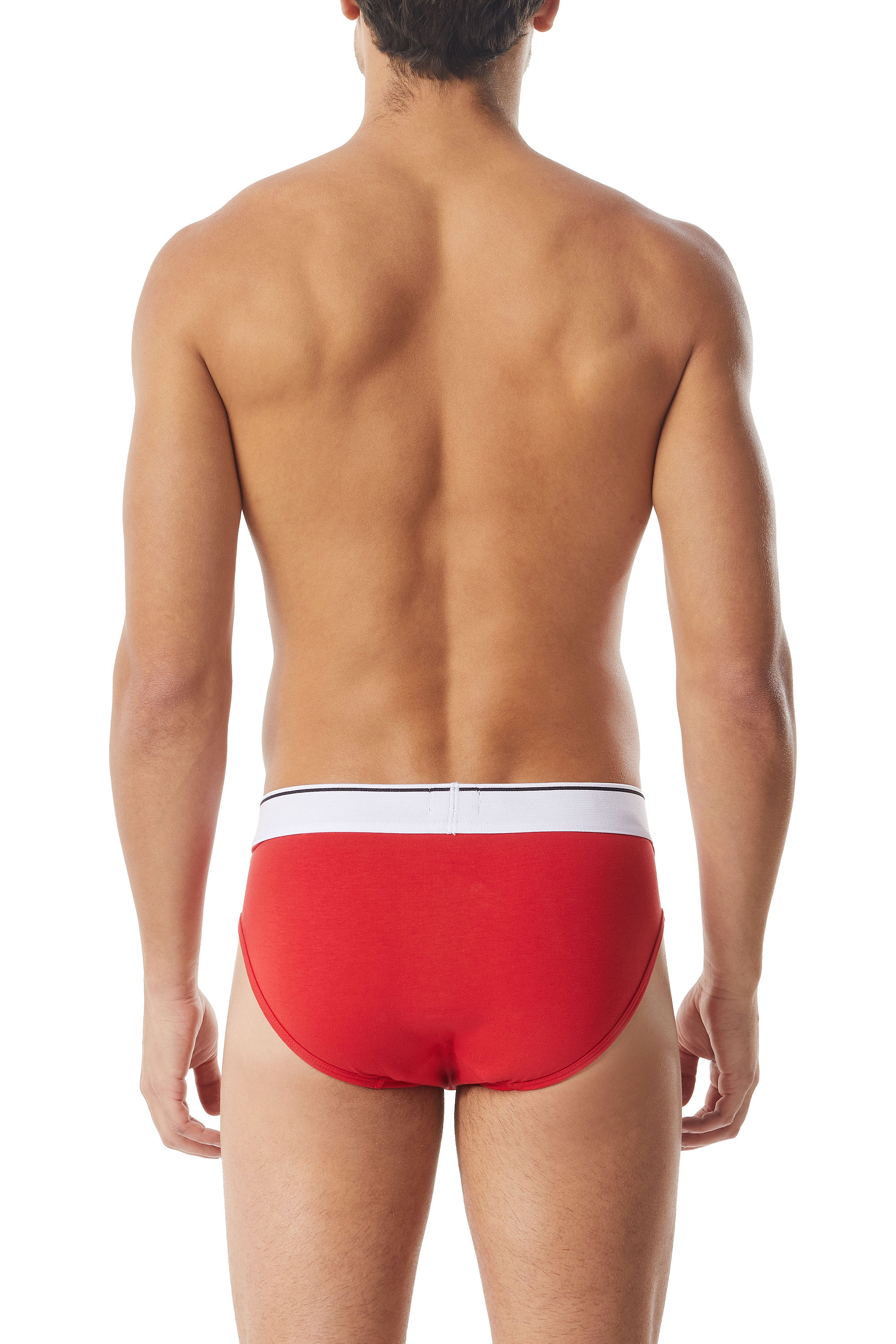 Diesel - UMBR-ANDRE, Man's Briefs with front logo waist in Red - 3